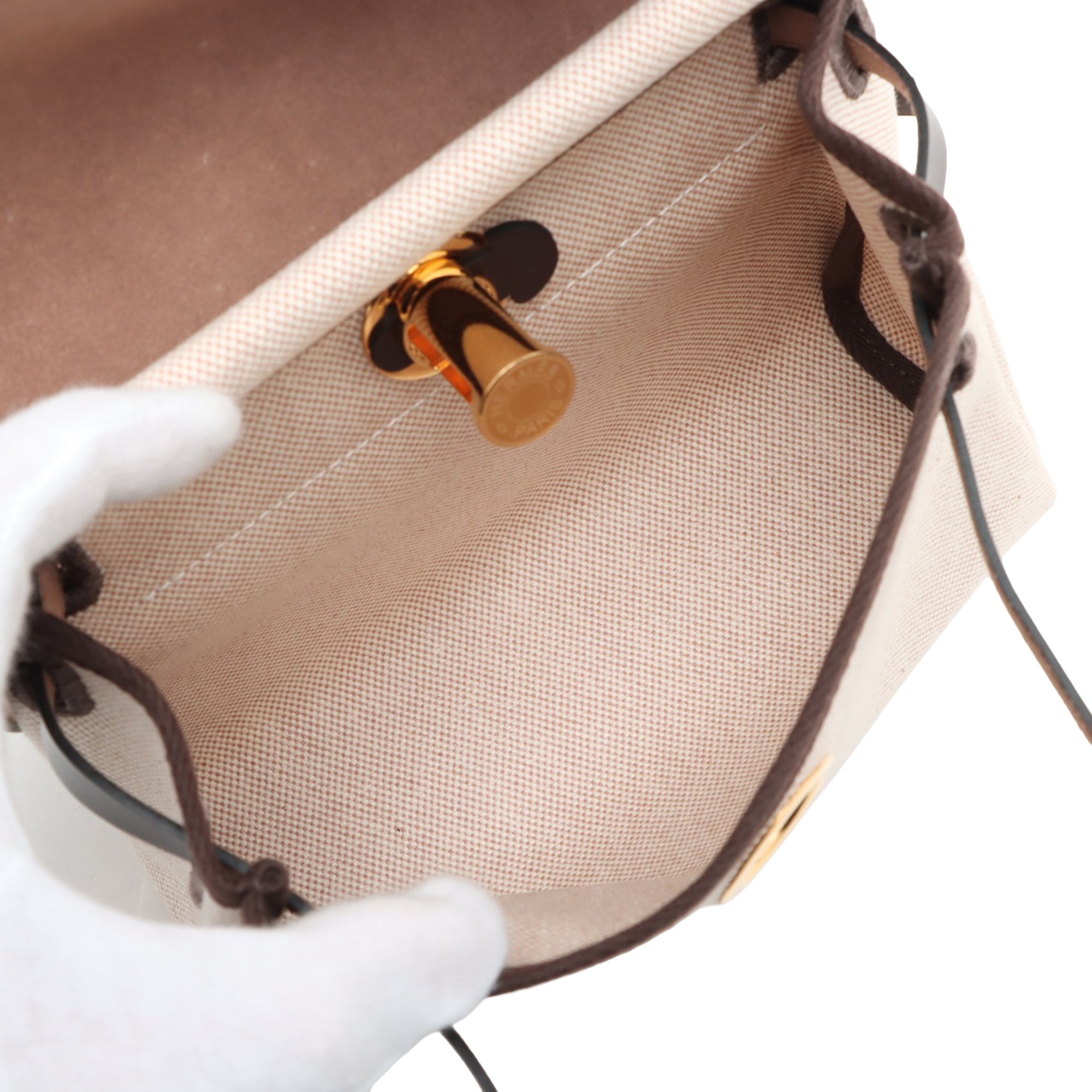 Hermès Military Toile and Vache Hunter Herbag Zip 20 - image 3