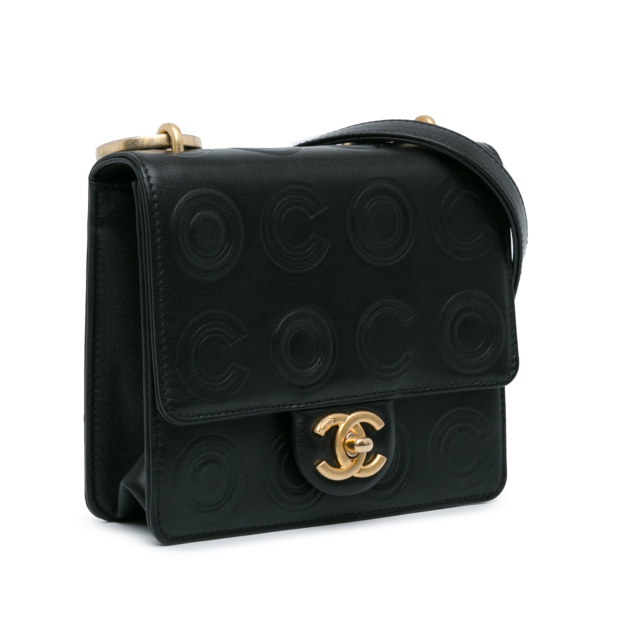 Chanel Mini Square Calfskin Coco Embossed Flap - image 2