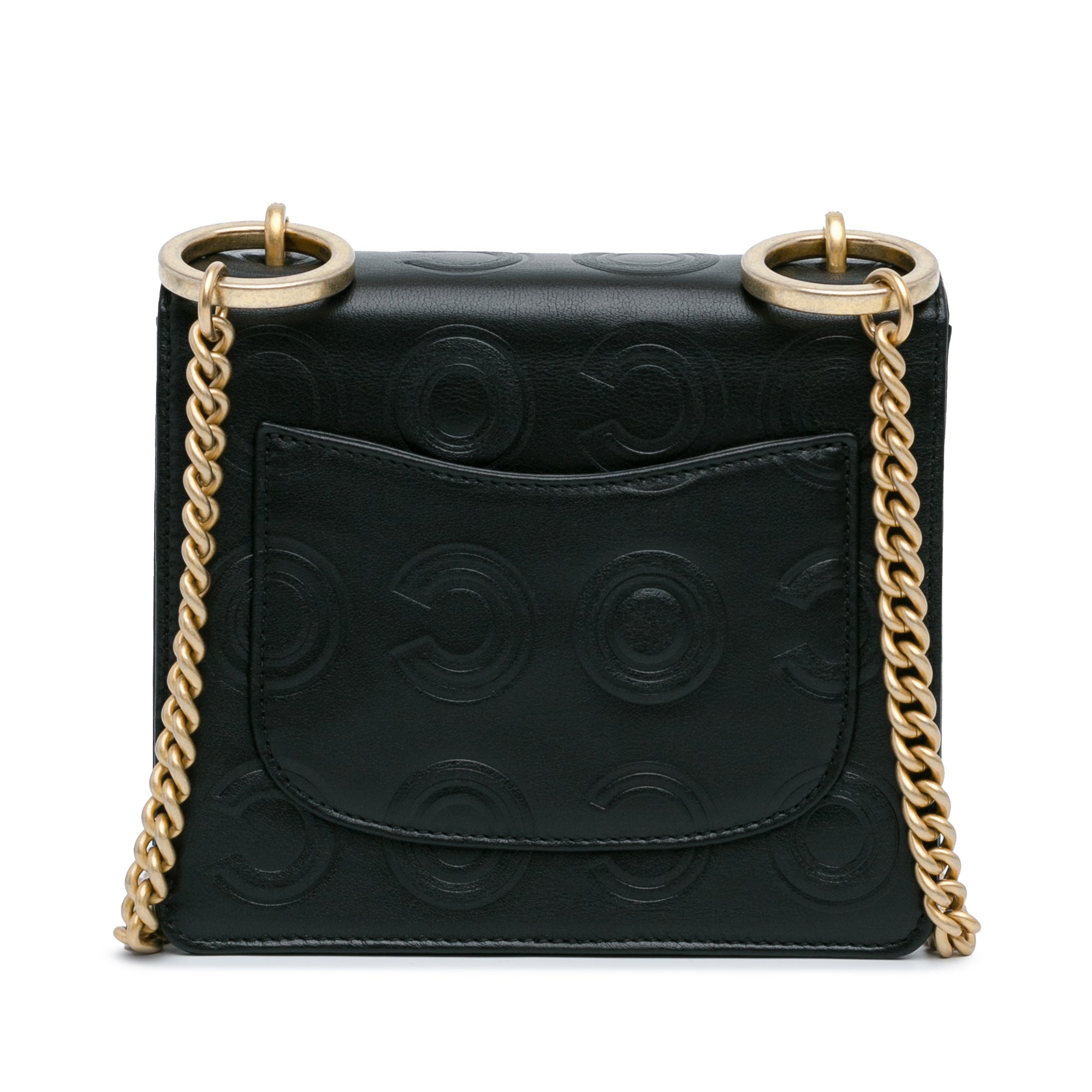 Chanel Mini Square Calfskin Coco Embossed Flap - image 3
