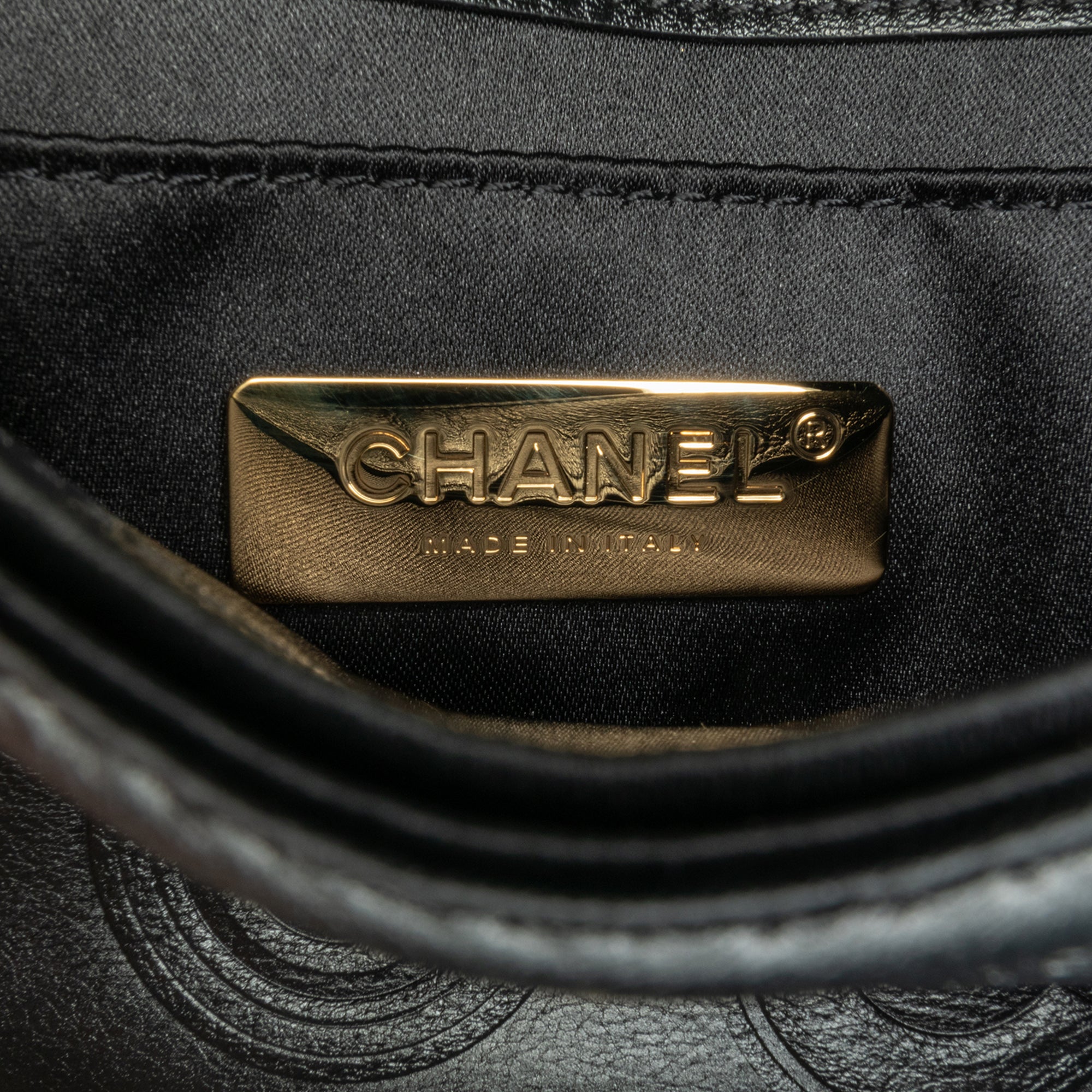 Chanel Mini Square Calfskin Coco Embossed Flap - image 6