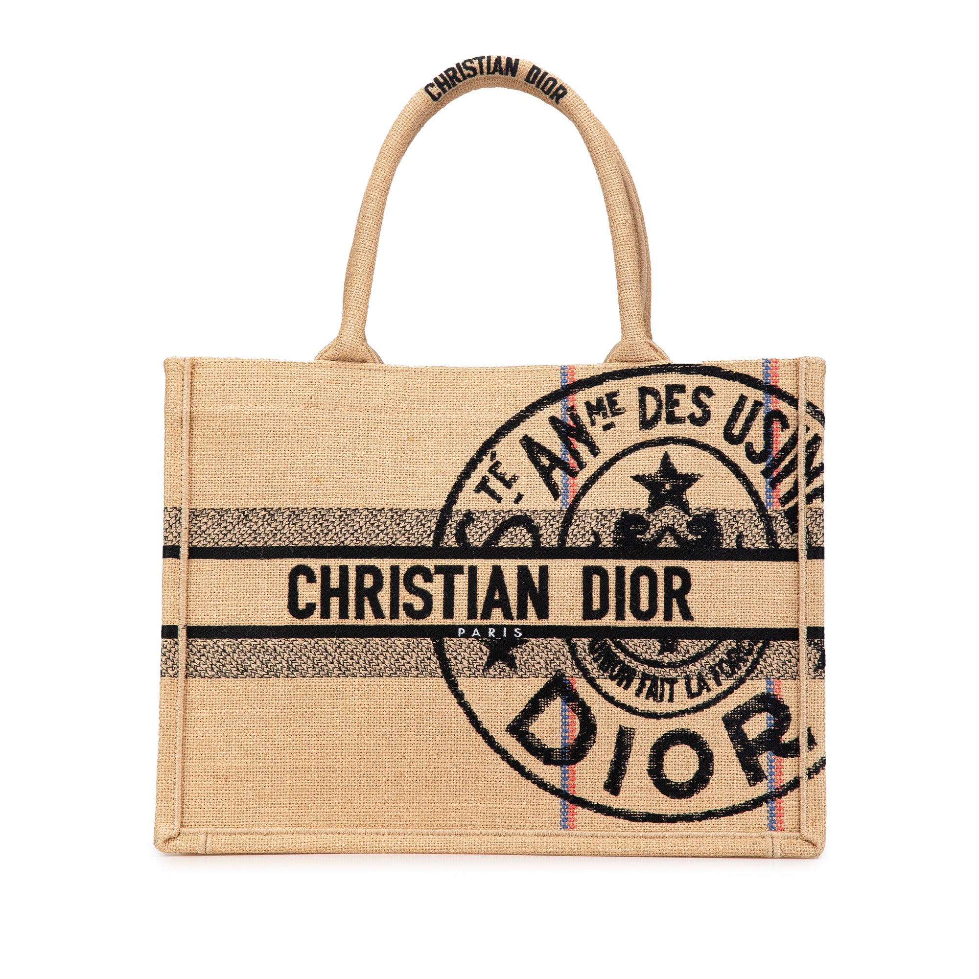 Dior Medium Jute Embroidered Book Tote - image 1