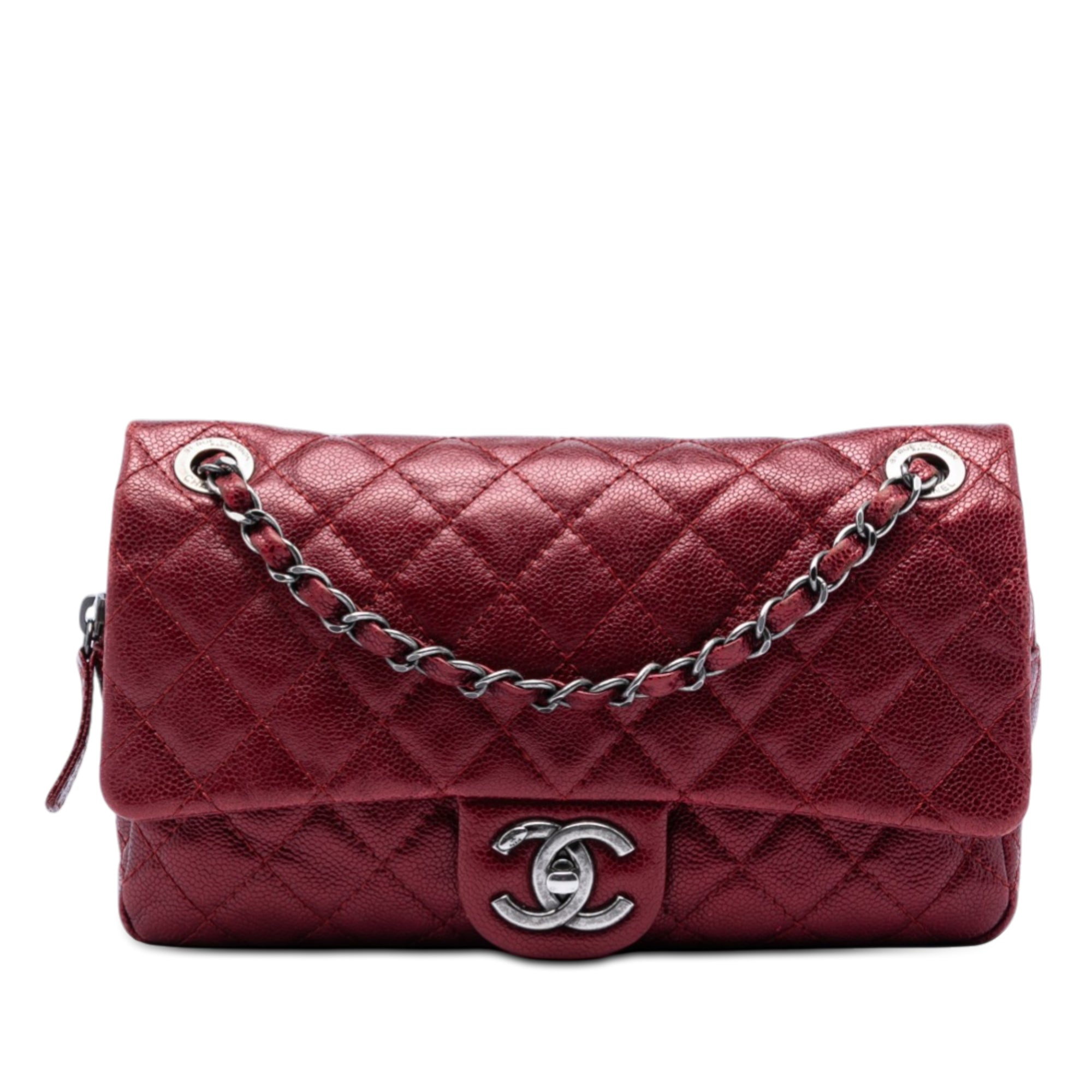 Chanel Medium Quilted Iridescent Caviar Easy Flap - image 1