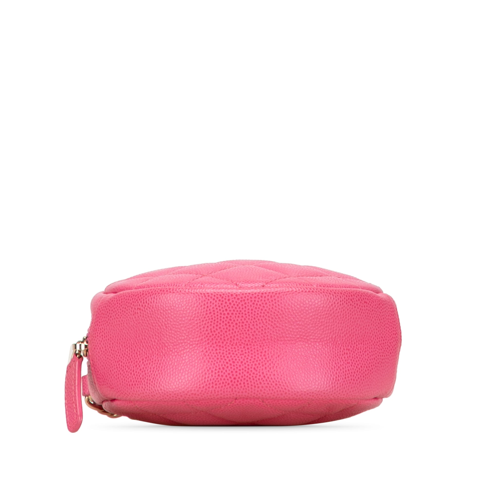 Chanel CC Quilted Caviar Round Clutch With Chain - image 3