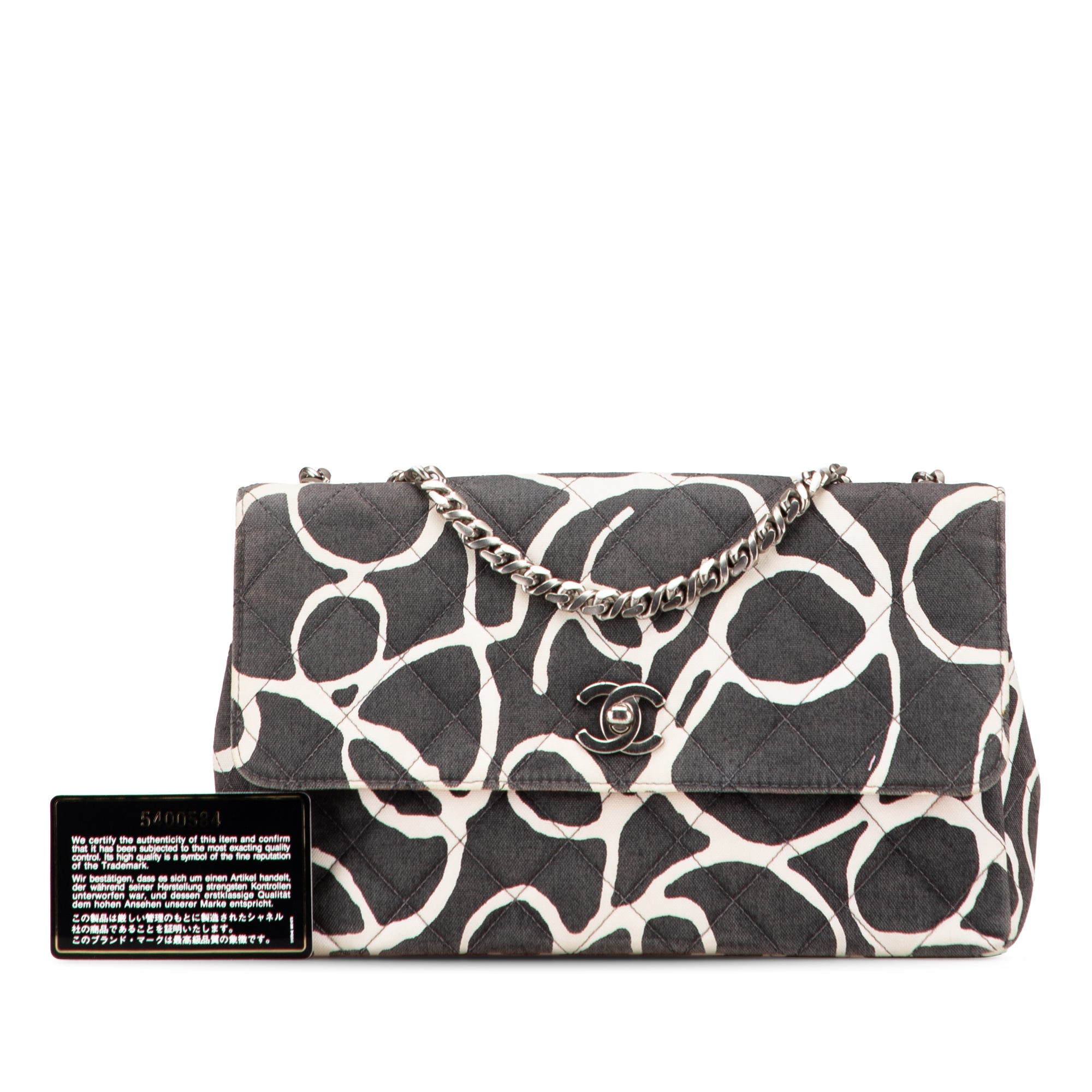 Chanel Medium CC Quilted Printed Canvas Single Flap - image 10