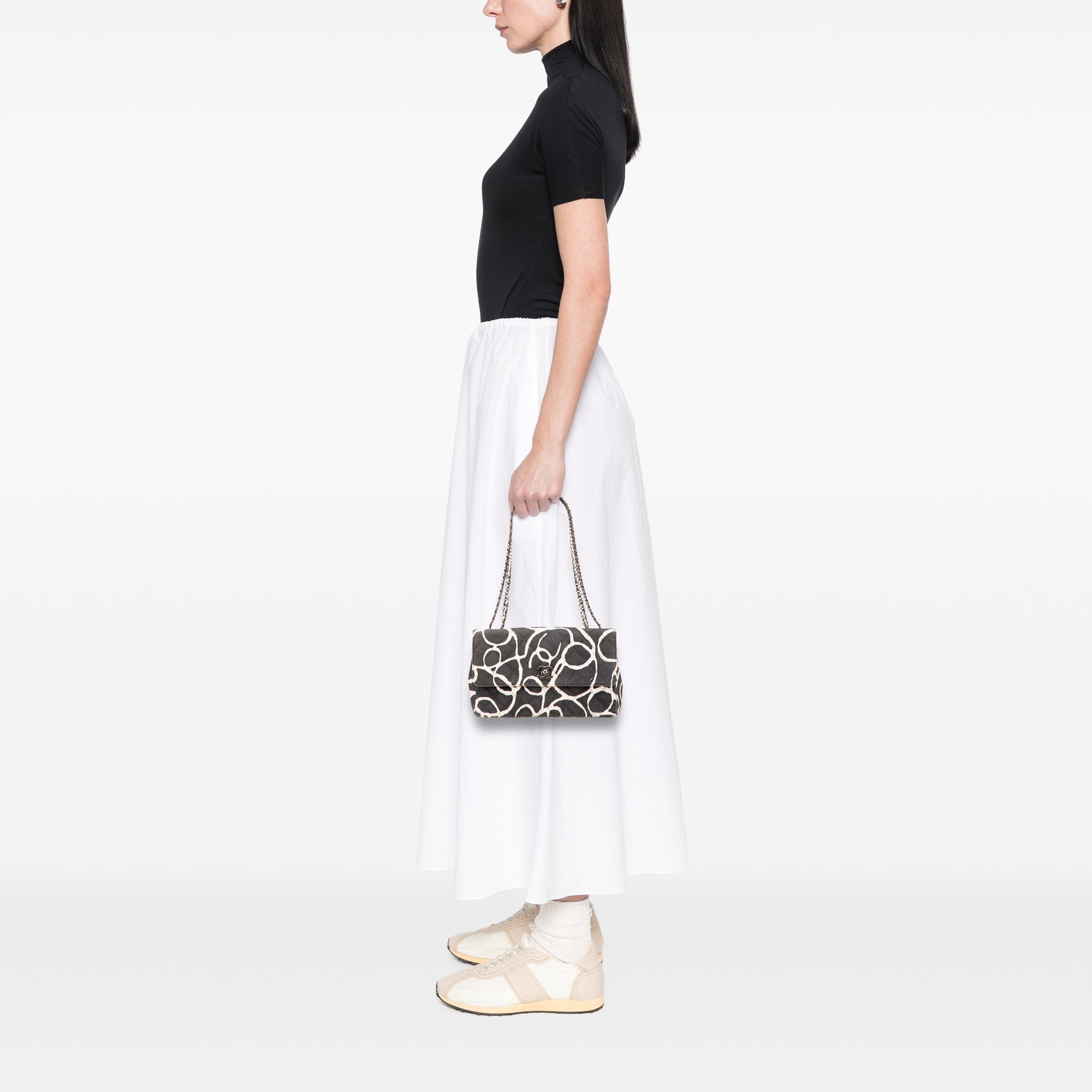 Chanel Medium CC Quilted Printed Canvas Single Flap - image 9