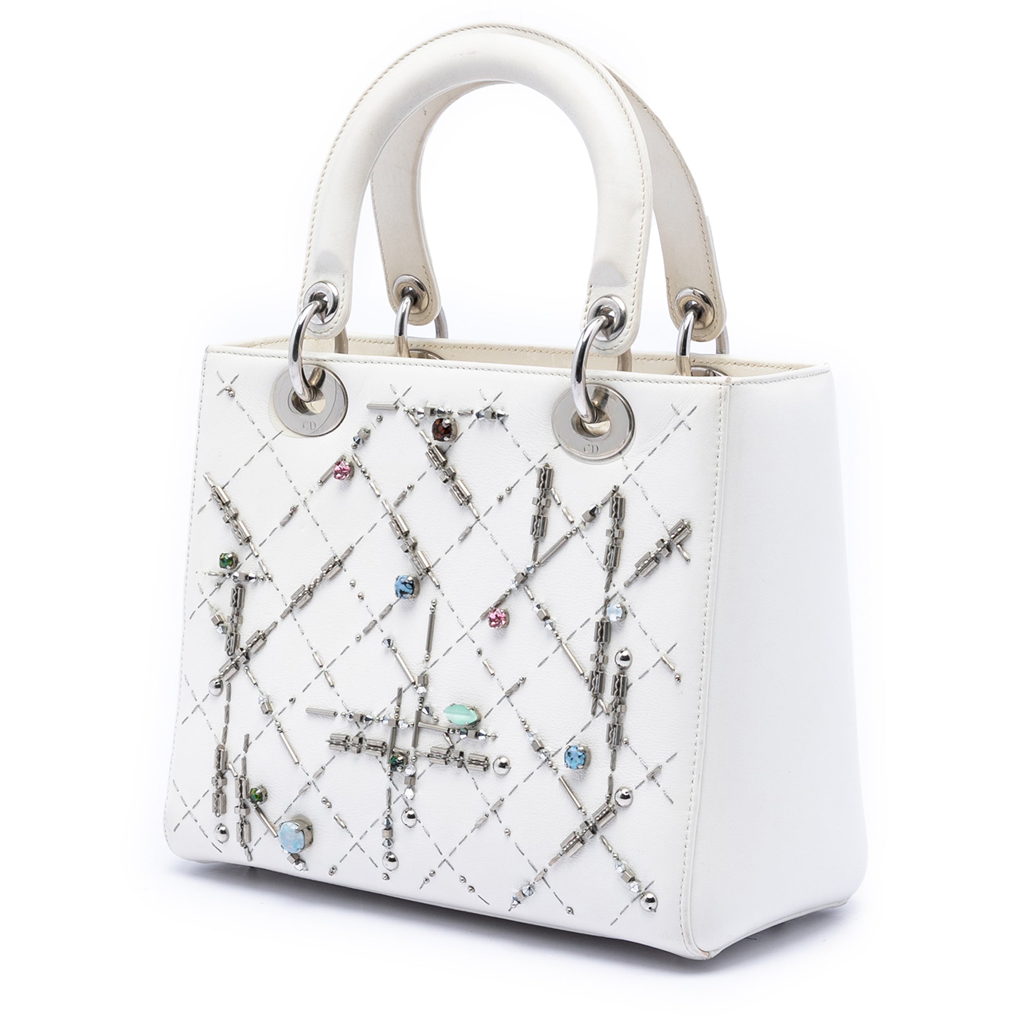 Dior Medium Calfskin Beads And Rhinestone Embellished Lady Dior - image 2
