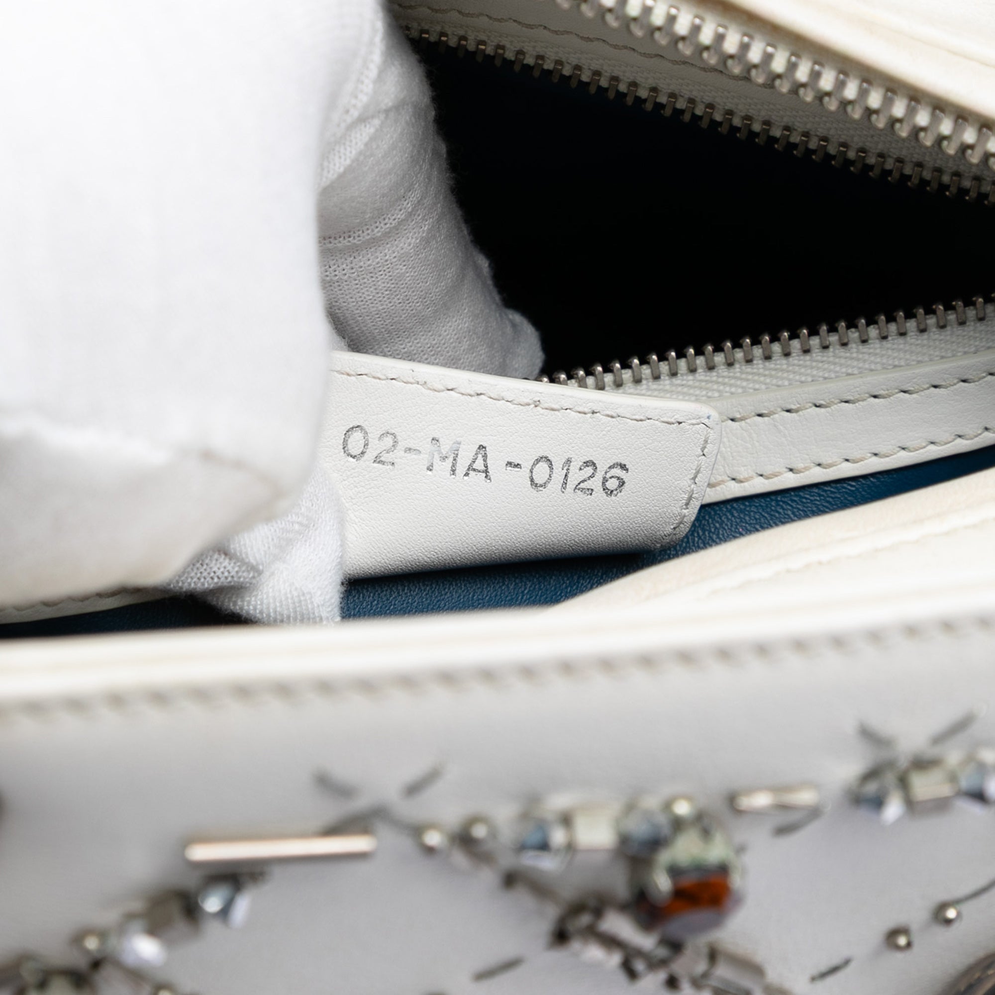 Dior Medium Calfskin Beads And Rhinestone Embellished Lady Dior - image 6