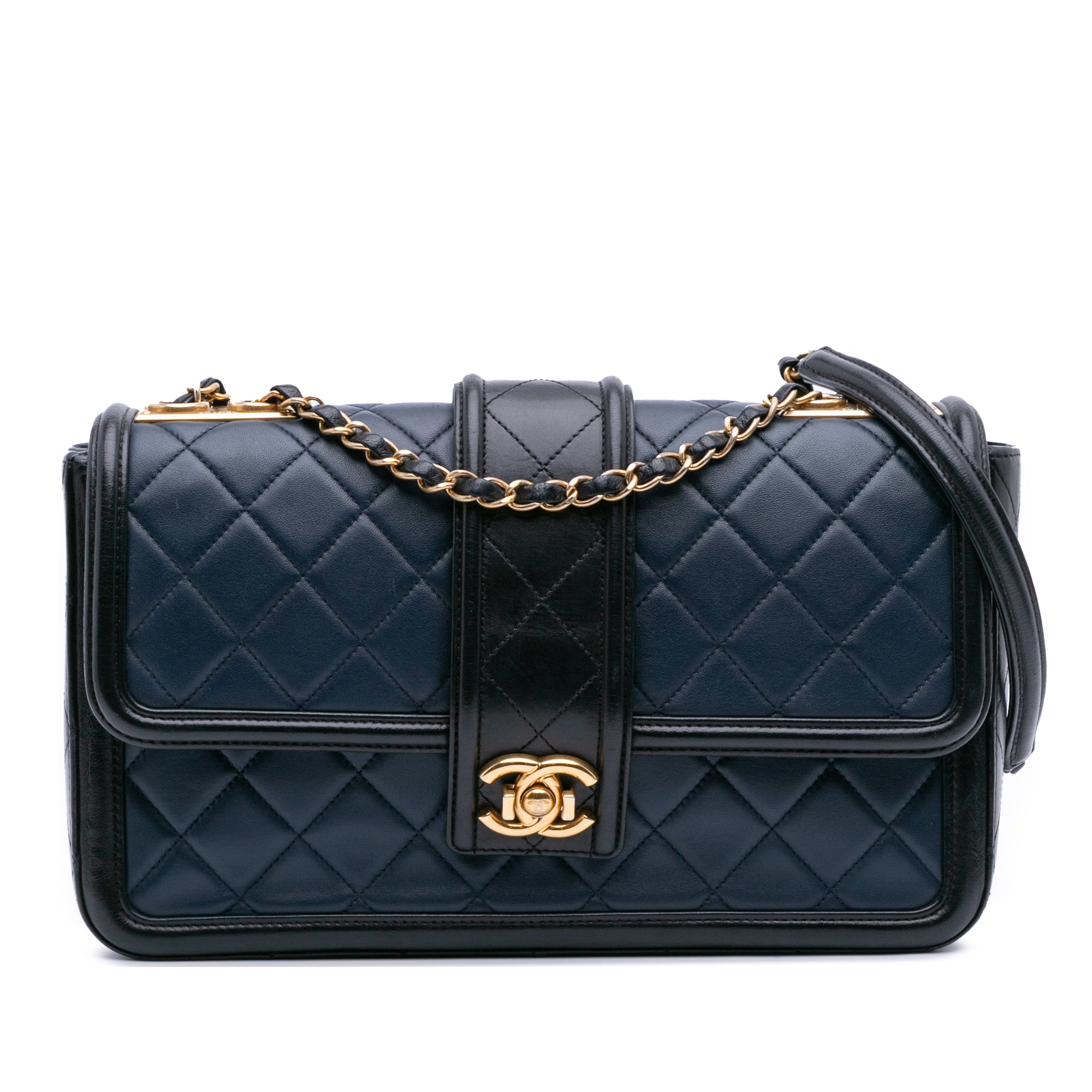 Chanel Medium Bicolor Quilted Lambskin Elegant CC Flap - image 1