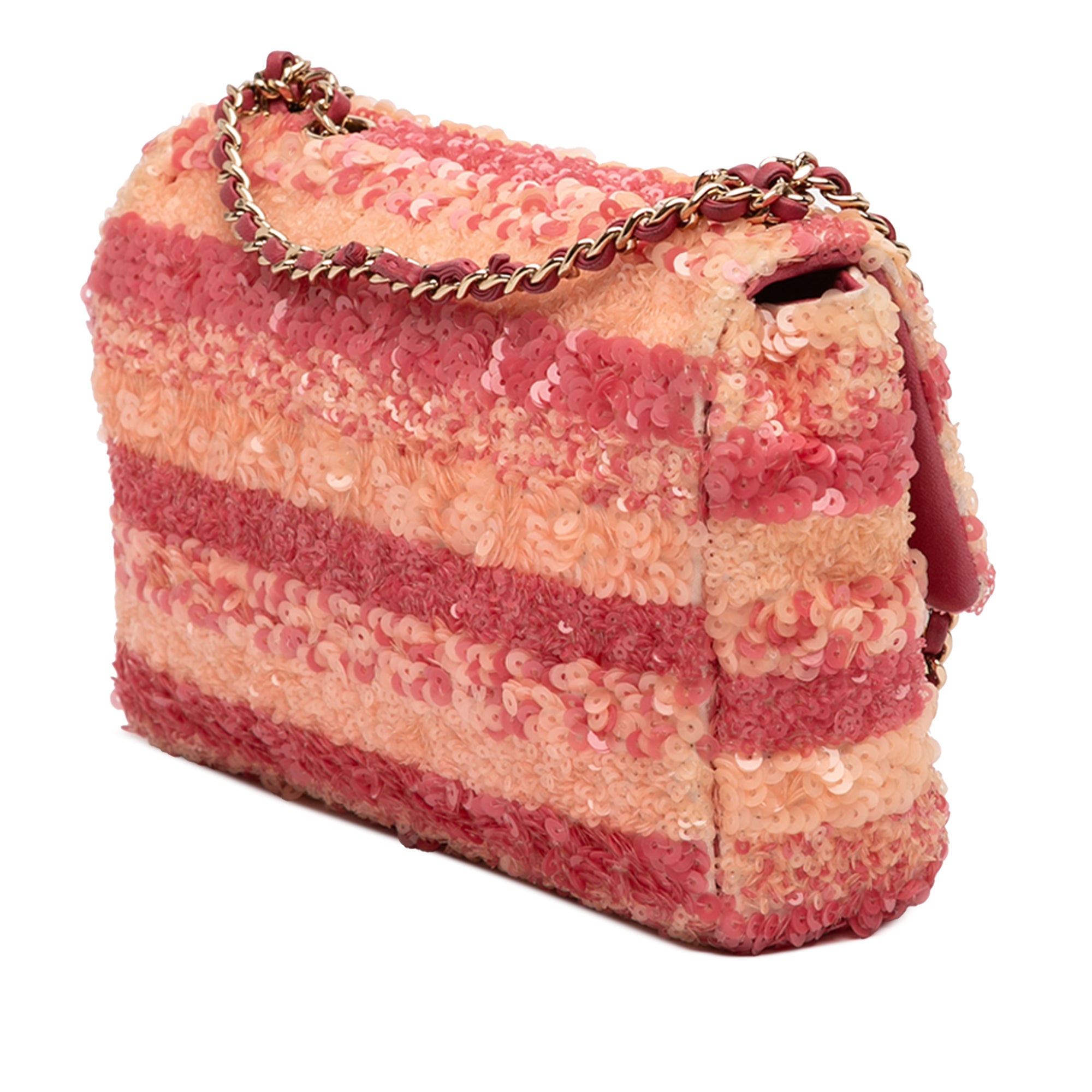 Chanel Mini Rectangular Bicolor Striped Sequins Flap - image 2