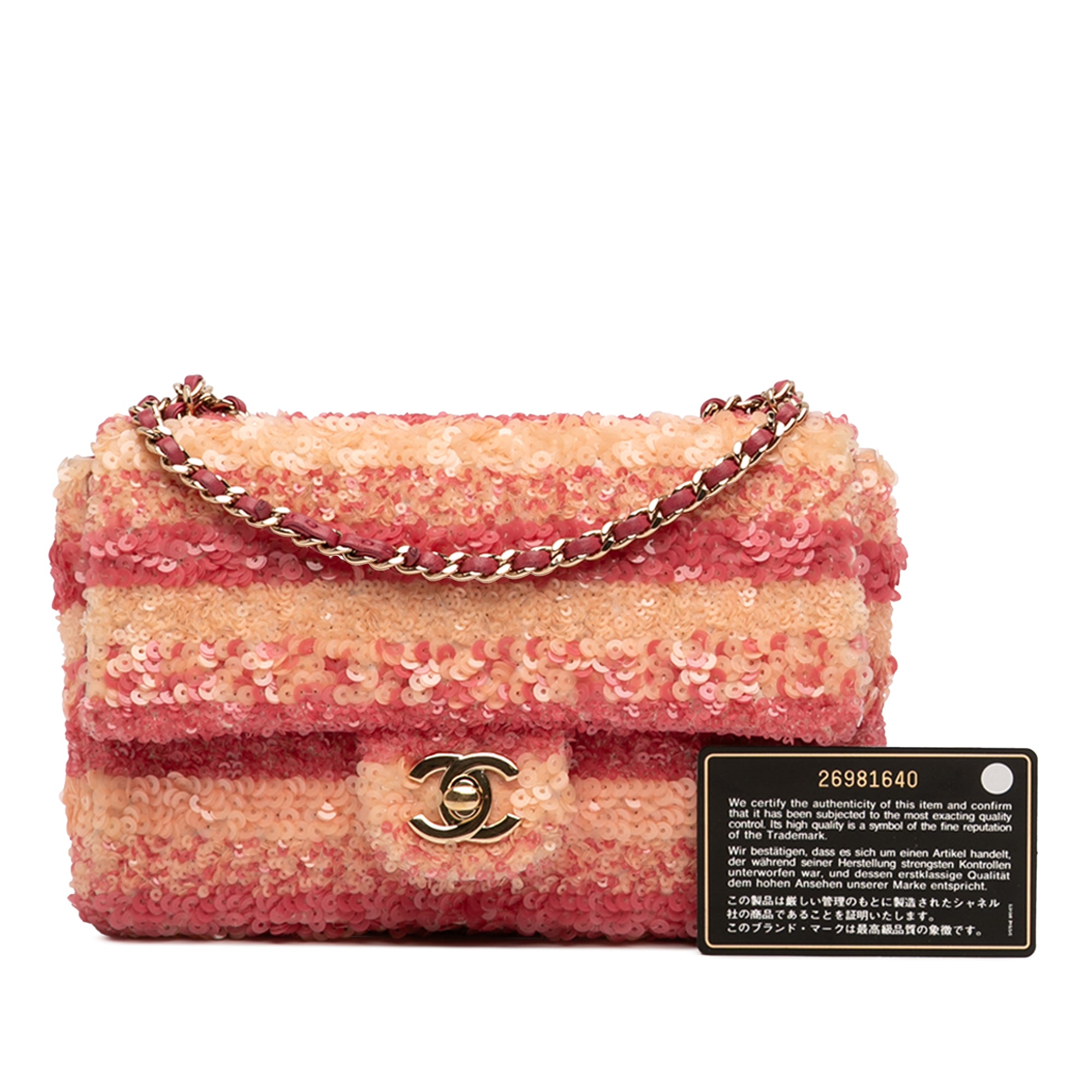 Chanel Mini Rectangular Bicolor Striped Sequins Flap - image 7