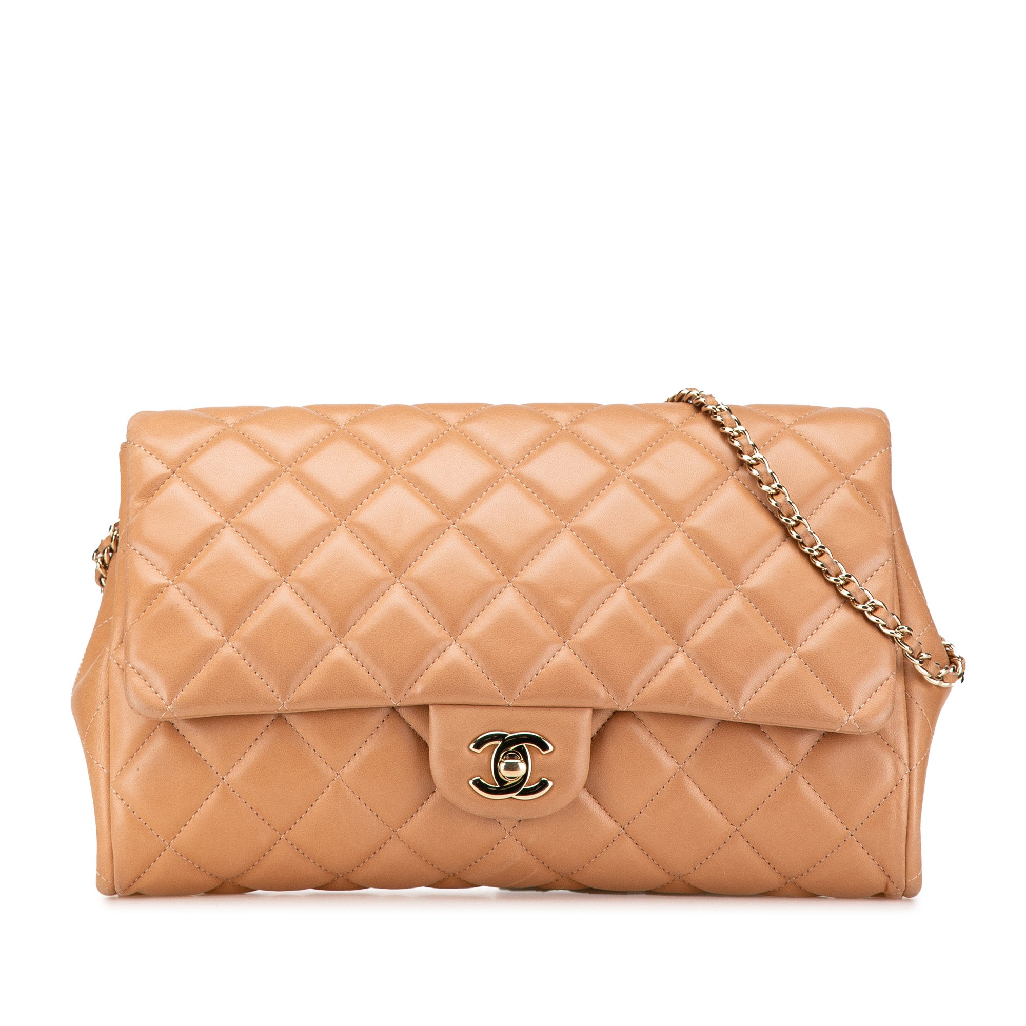 Chanel CC Quilted Lambskin Clutch With Chain - image 1