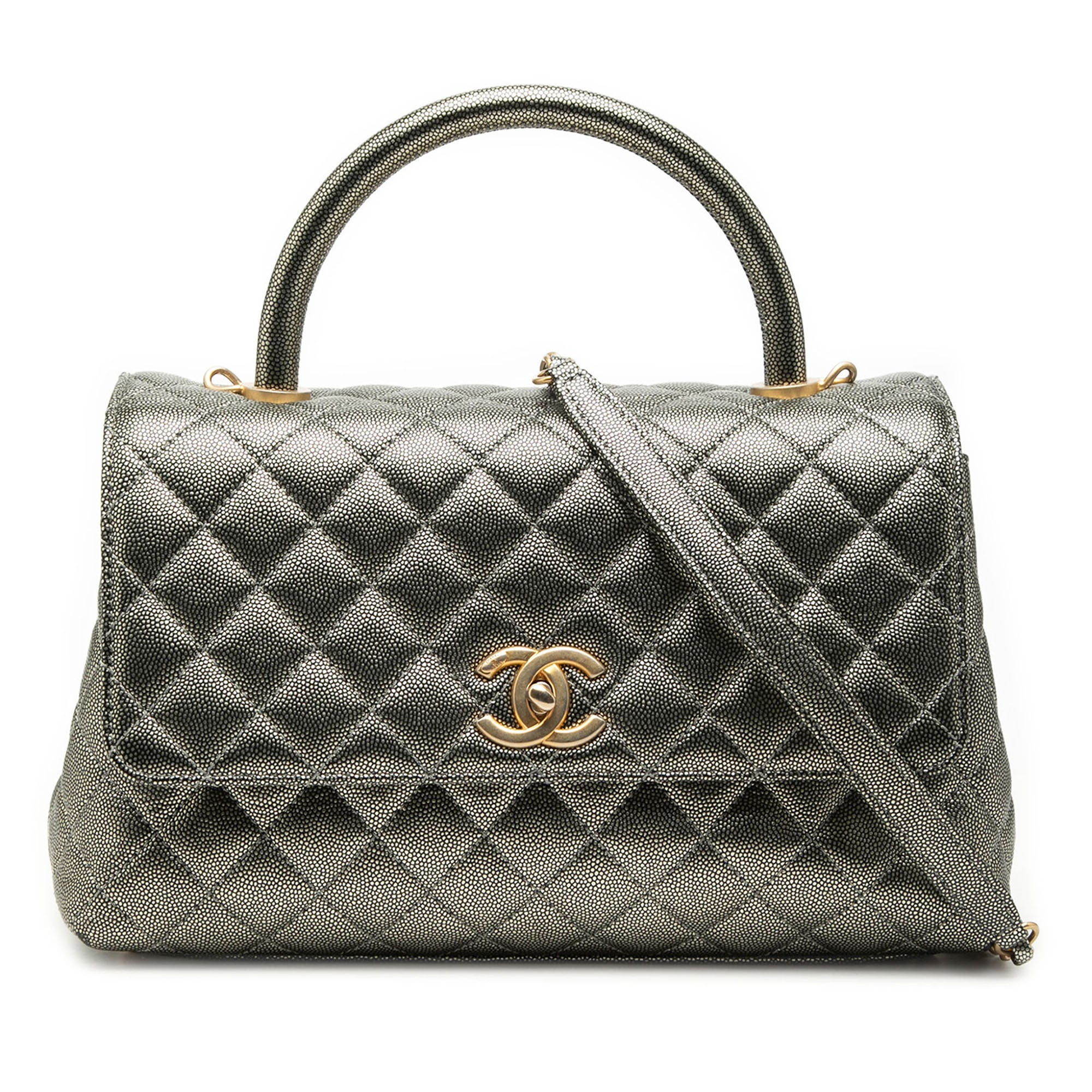 Chanel Small Caviar Coco Top Handle Bag - image 1