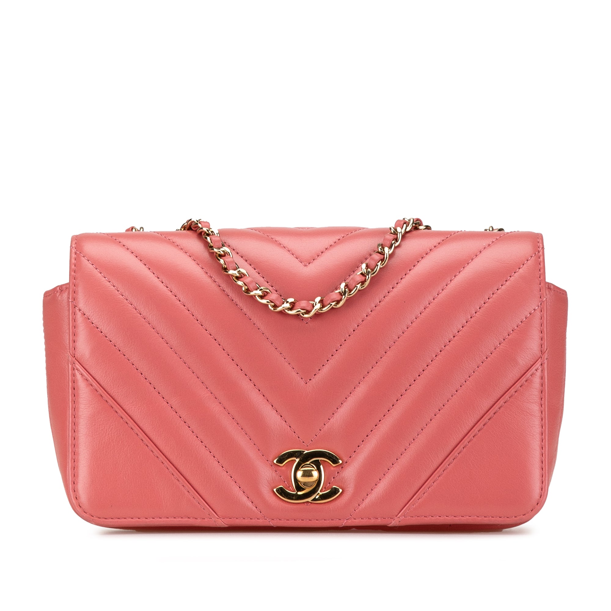 Chanel Mini Chevron Calfskin Statement Flap - image 1