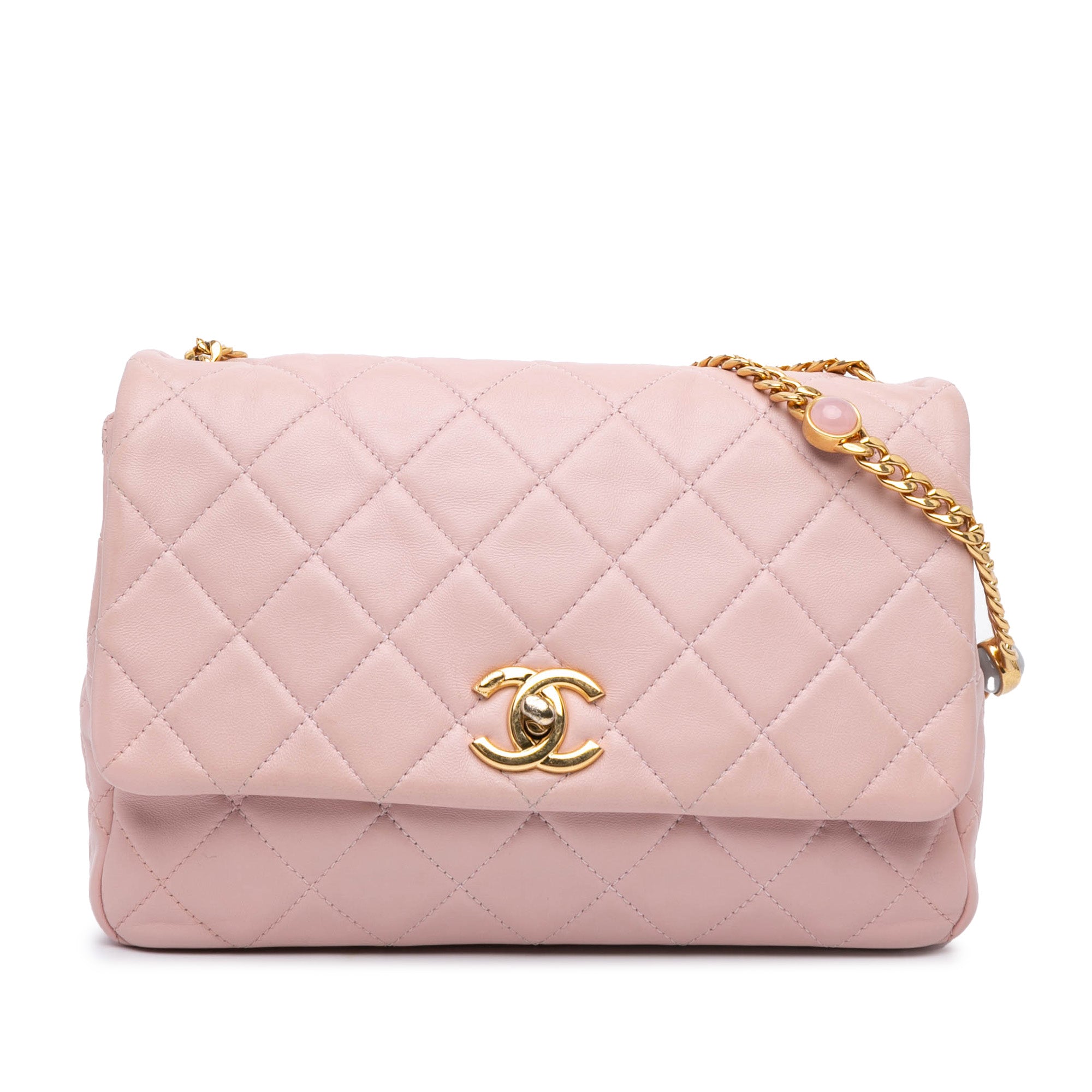 Chanel CC Quilted Lambskin Embellished Chain Flap - image 1