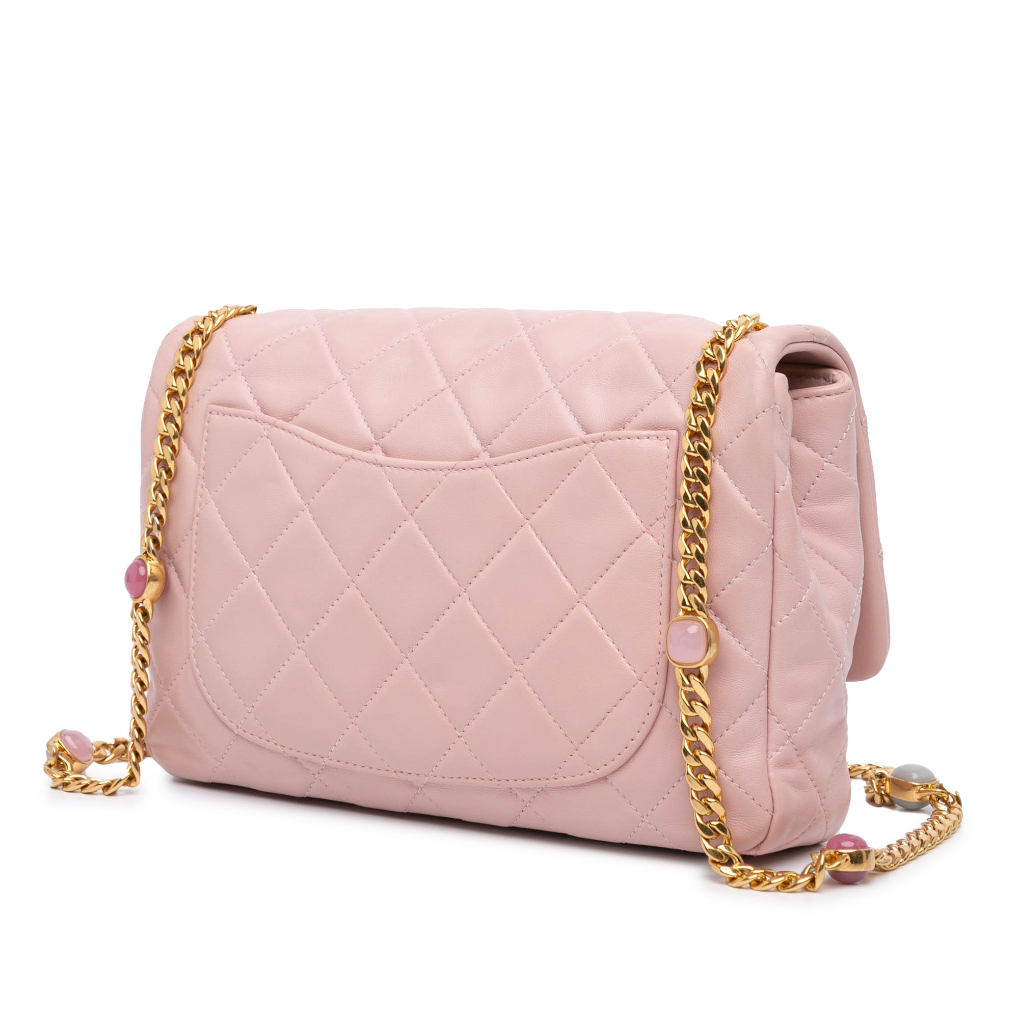 Chanel CC Quilted Lambskin Embellished Chain Flap - image 2
