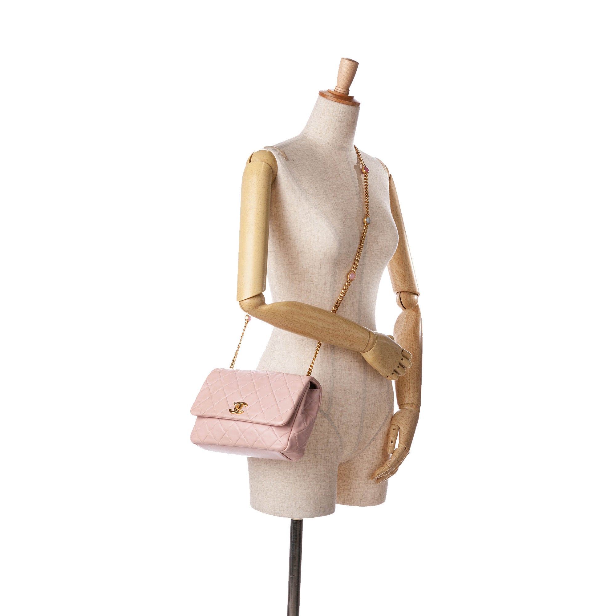 Chanel CC Quilted Lambskin Embellished Chain Flap - image 8