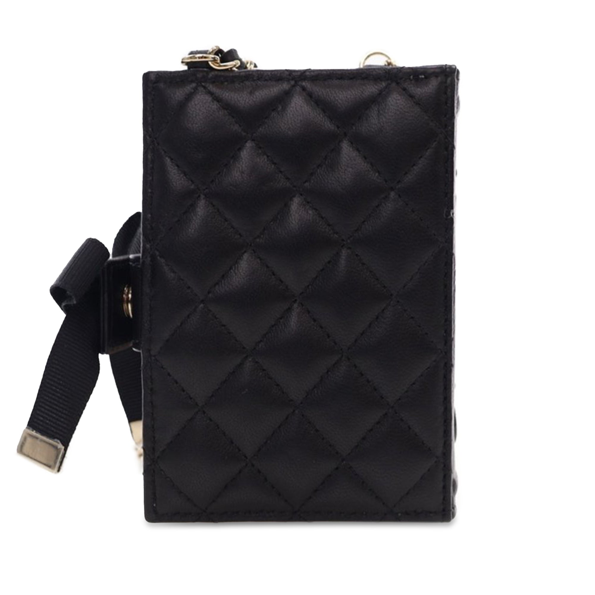 Chanel Quilted Lambskin Book Card Holder On Chain - image 3