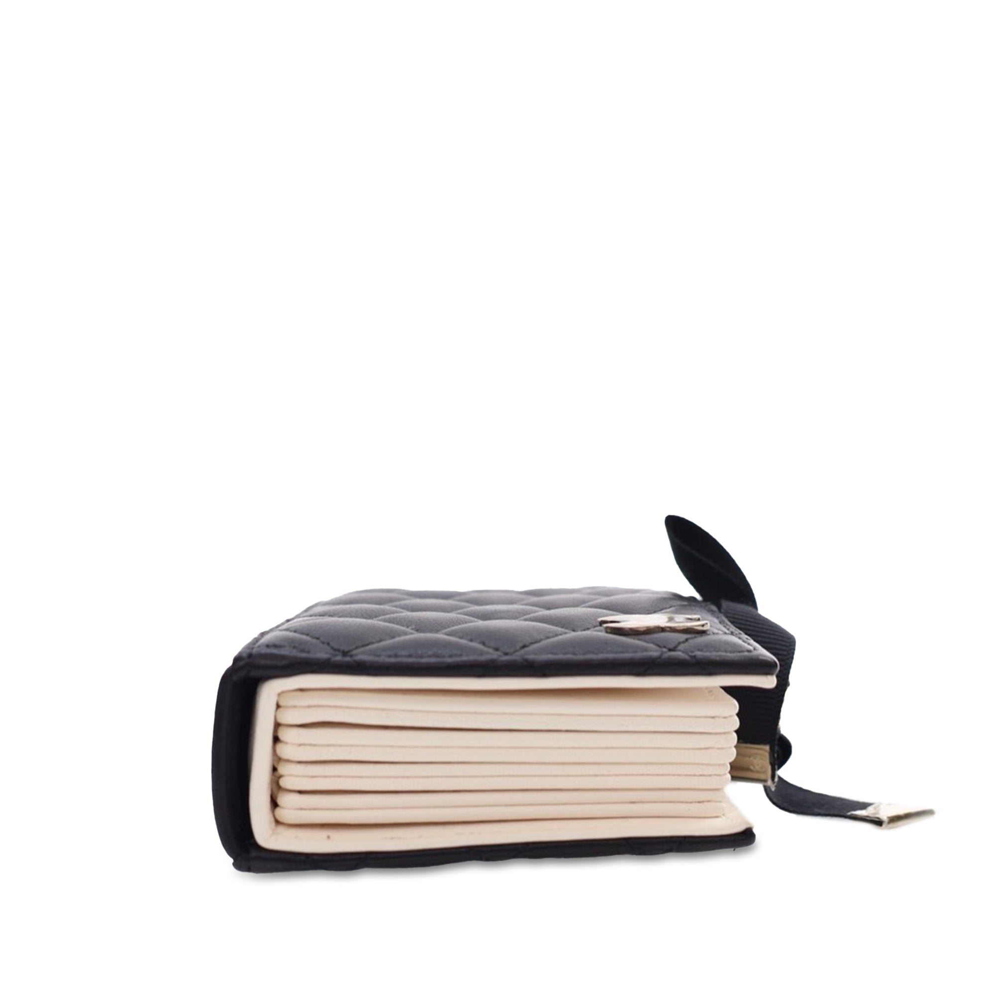 Chanel Quilted Lambskin Book Card Holder On Chain - image 4