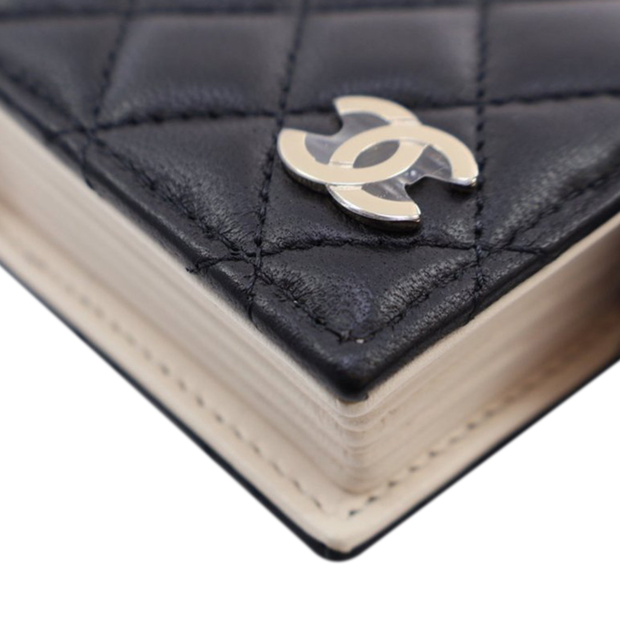 Chanel Quilted Lambskin Book Card Holder On Chain - image 9