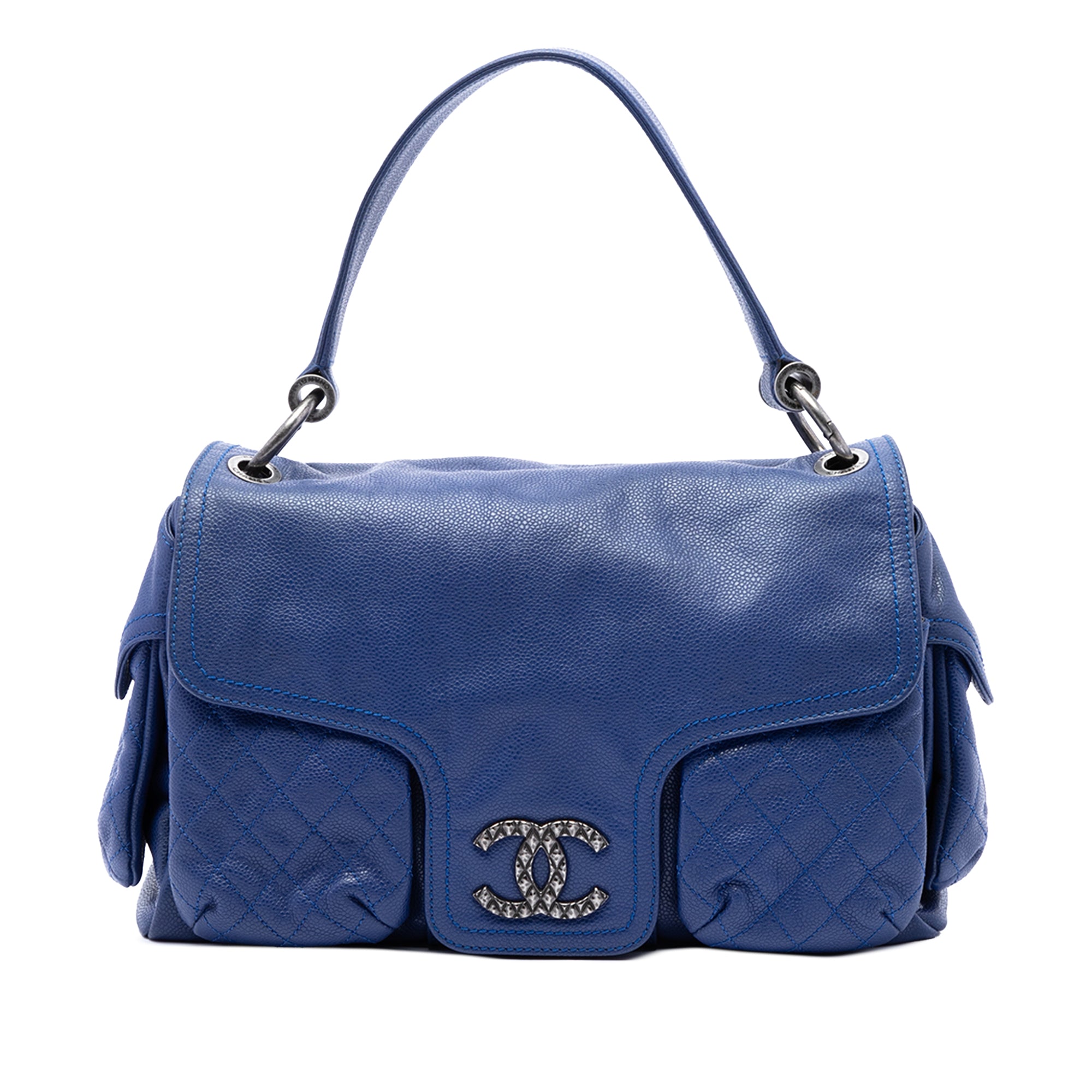 Chanel Glazed Caviar Coco Rider Multi Pocket Rider Flap - image 1