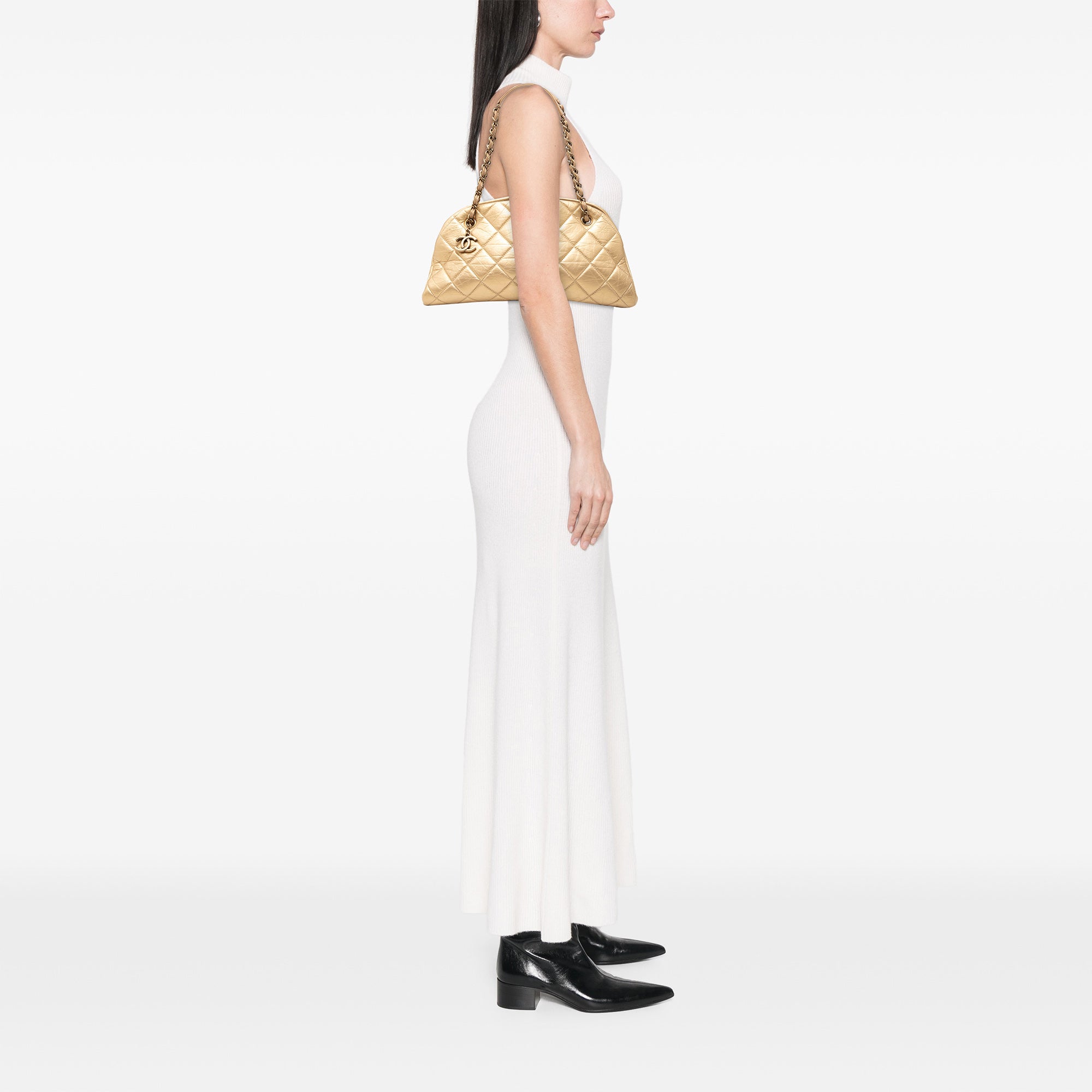 Chanel Medium Aged Calfskin Just Mademoiselle Bowling Bag - image 6
