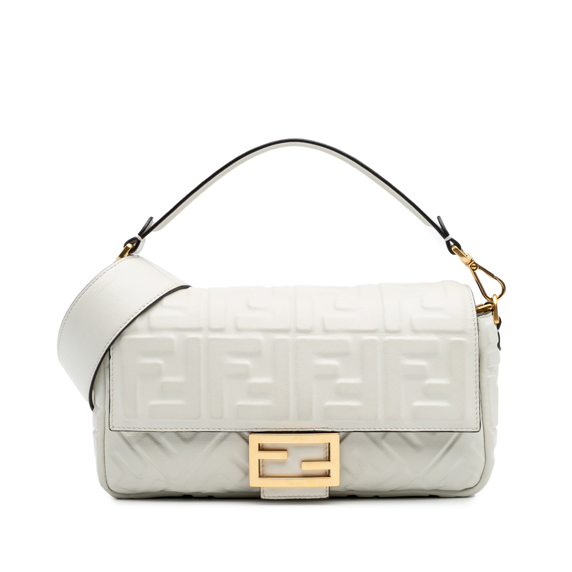 Fendi Zucca Embossed Leather Baguette Satchel - image 1