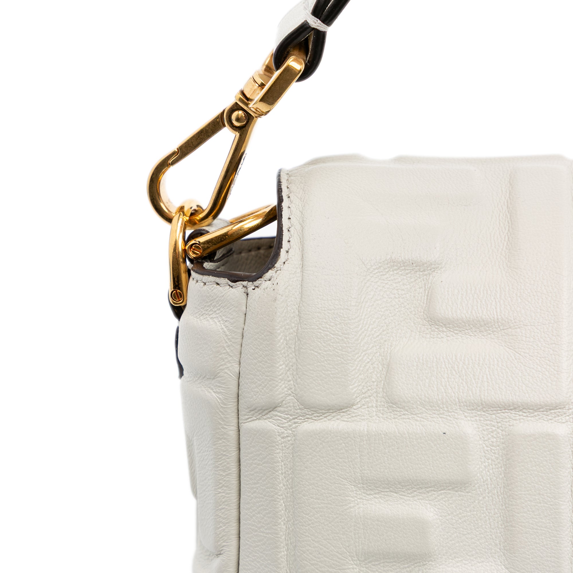 Fendi Zucca Embossed Leather Baguette Satchel - image 8