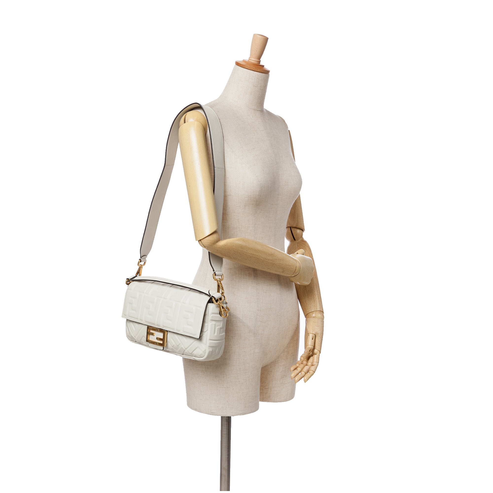 Fendi Zucca Embossed Leather Baguette Satchel - image 9