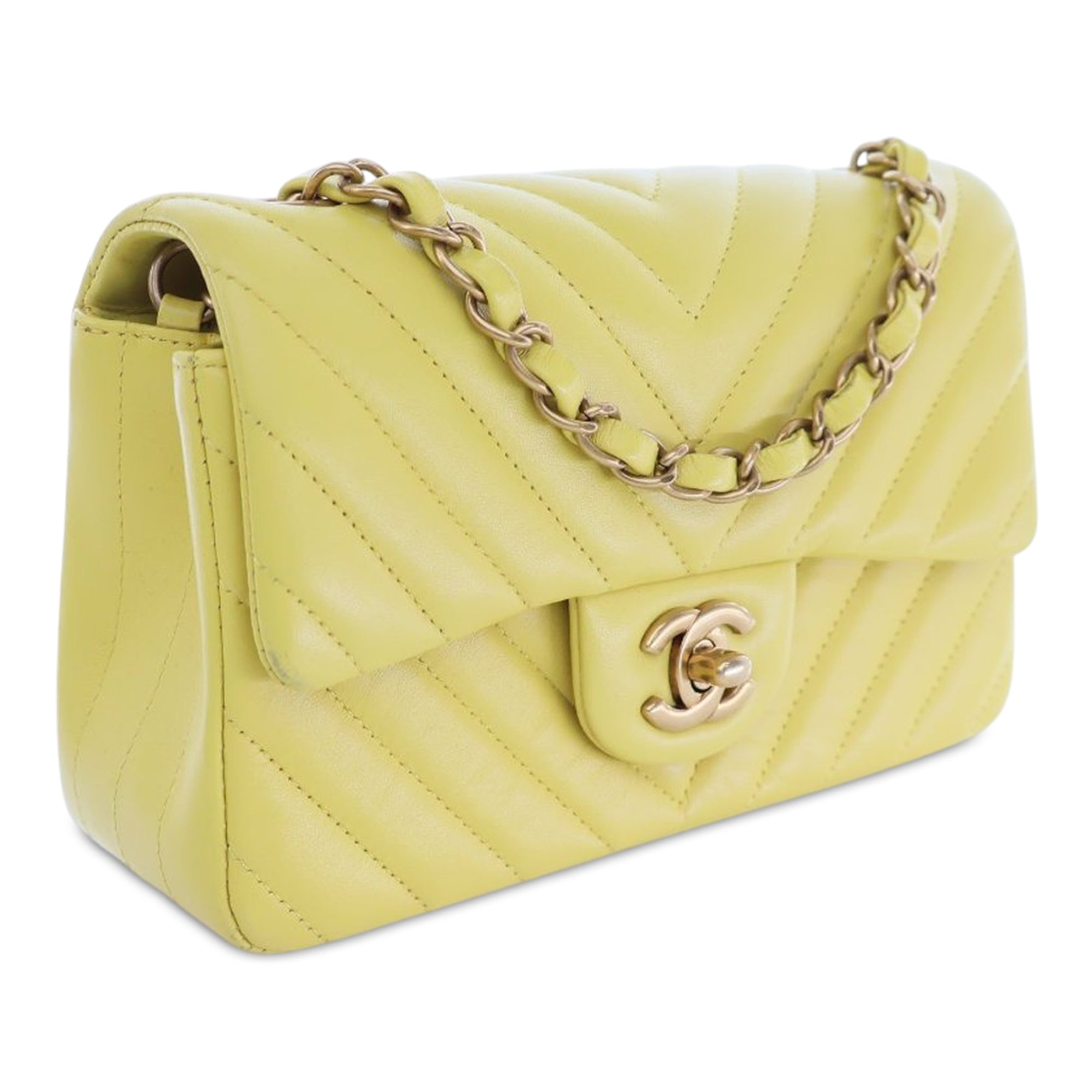 Chanel Mini Rectangular Classic Chevron Lambskin Single Flap - image 2