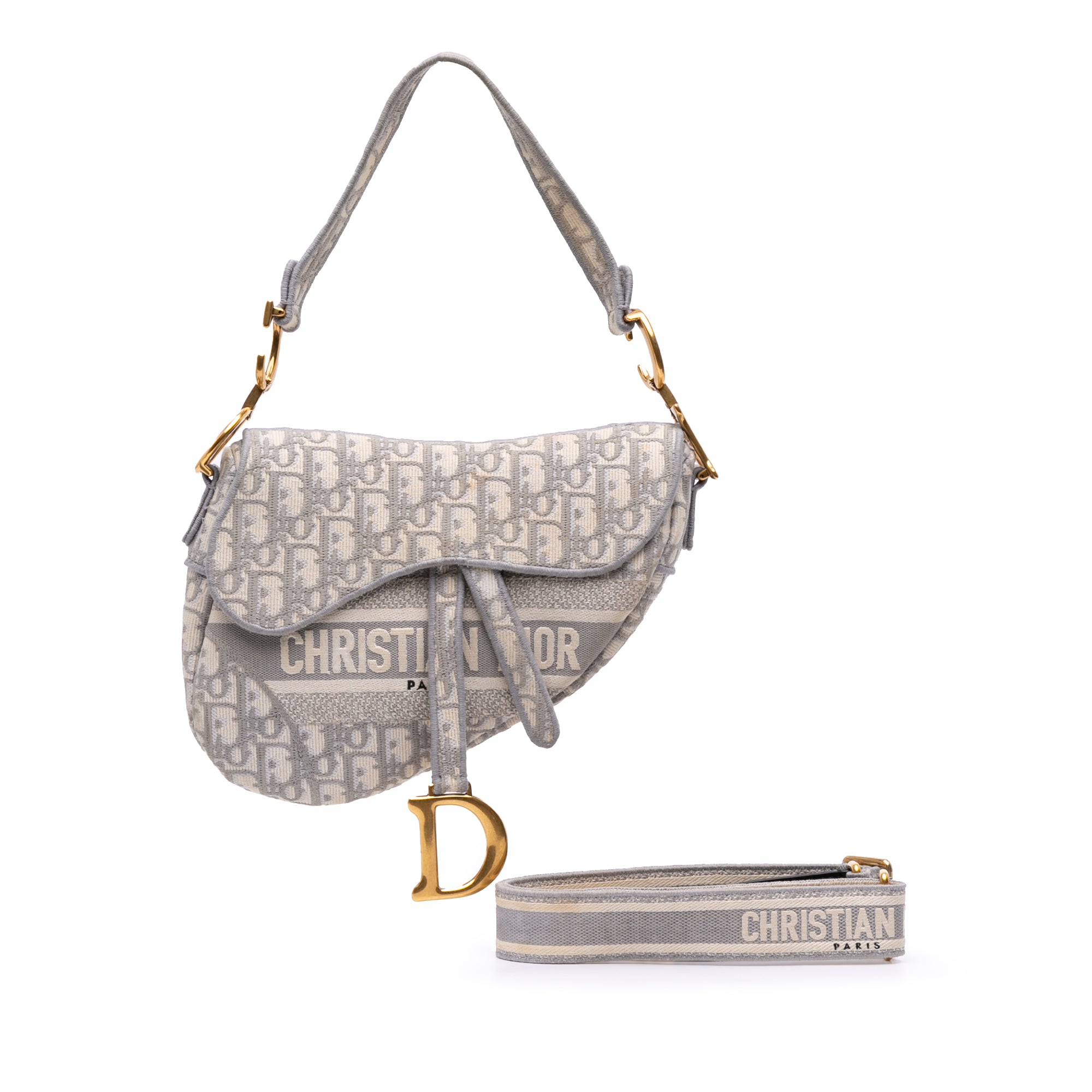 Dior Oblique Embroidered Canvas Saddle Bag - image 9