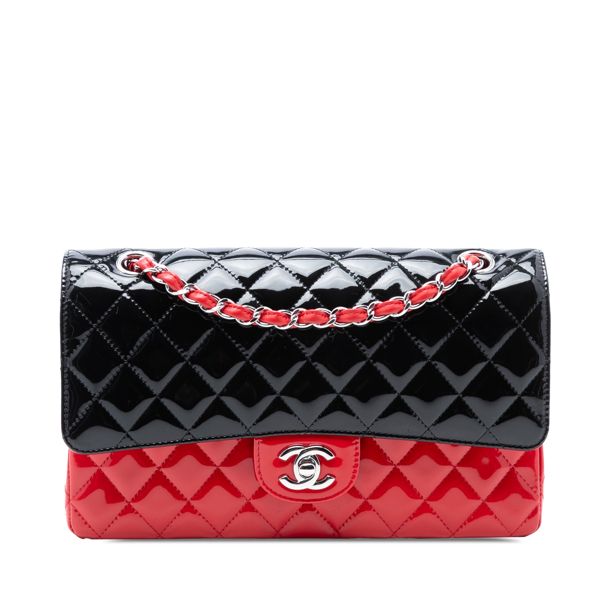 Chanel Medium Classic Bicolor Patent Double Flap - image 1
