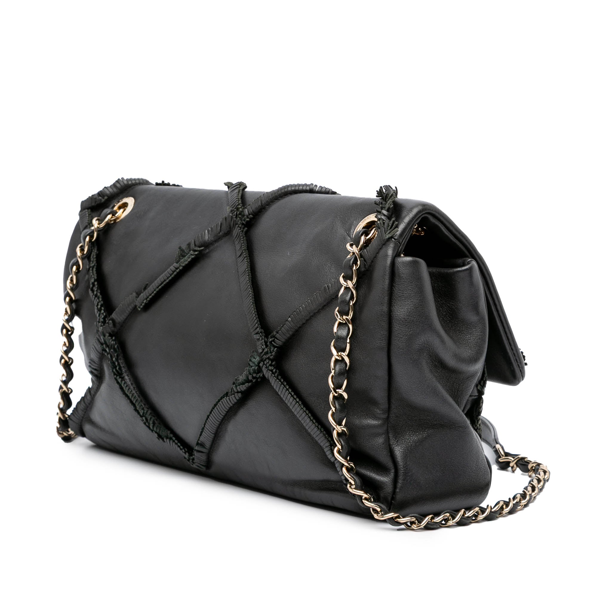 Chanel CC Lambskin Fringe Single Flap - image 2