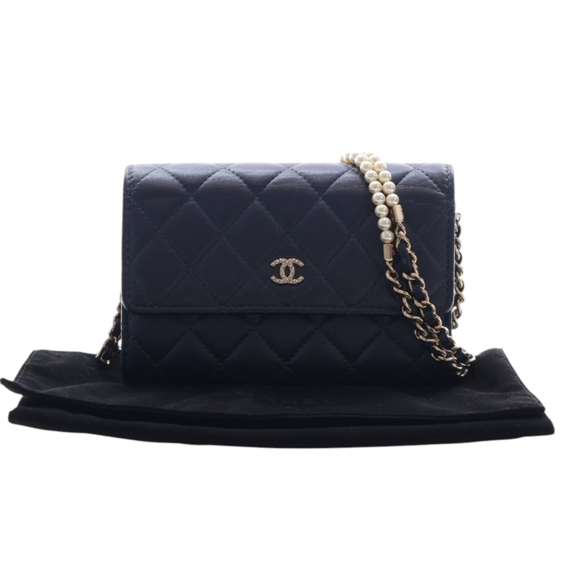 Chanel Mini CC Quilted Lambskin Pearl Wallet On Chain - image 15
