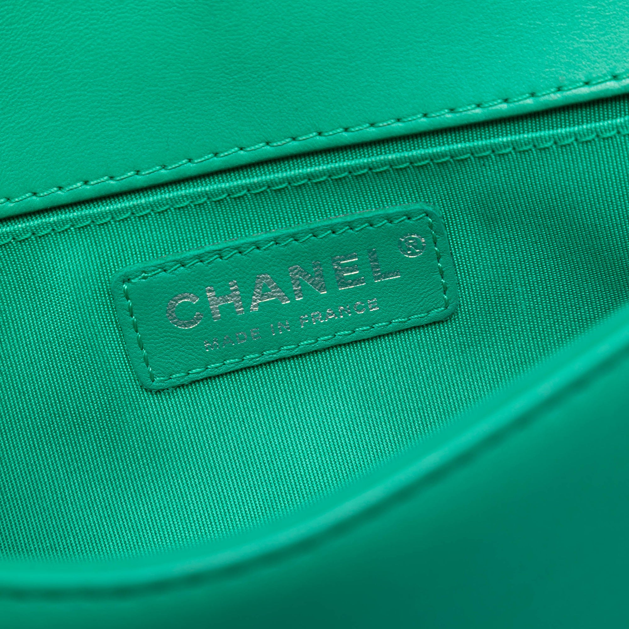 Chanel Small Bicolor Quilted Lambskin and Rubber Boy Flap - image 5