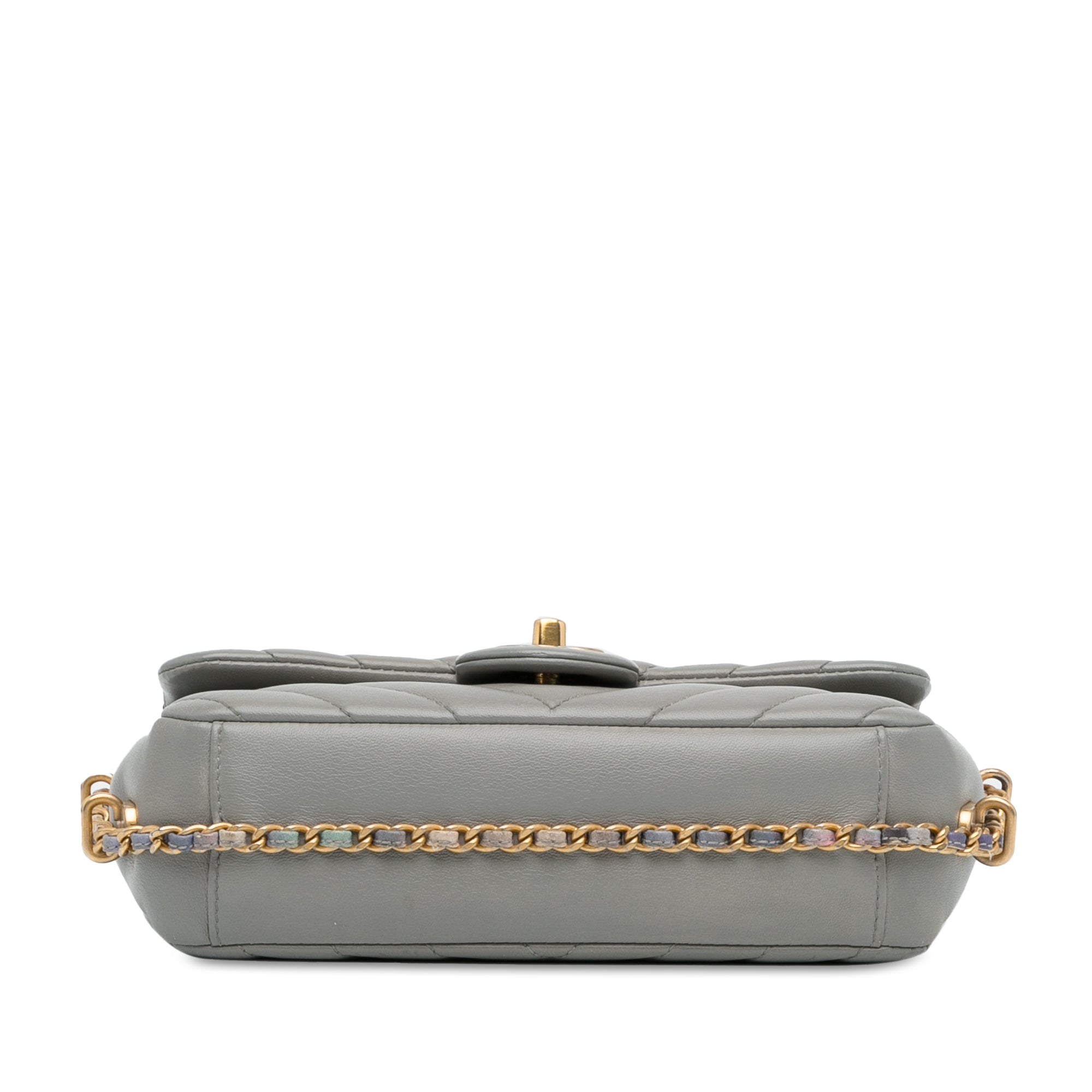 Chanel Mini Rectangular Chevron Lambskin Chain Around Flap - image 5