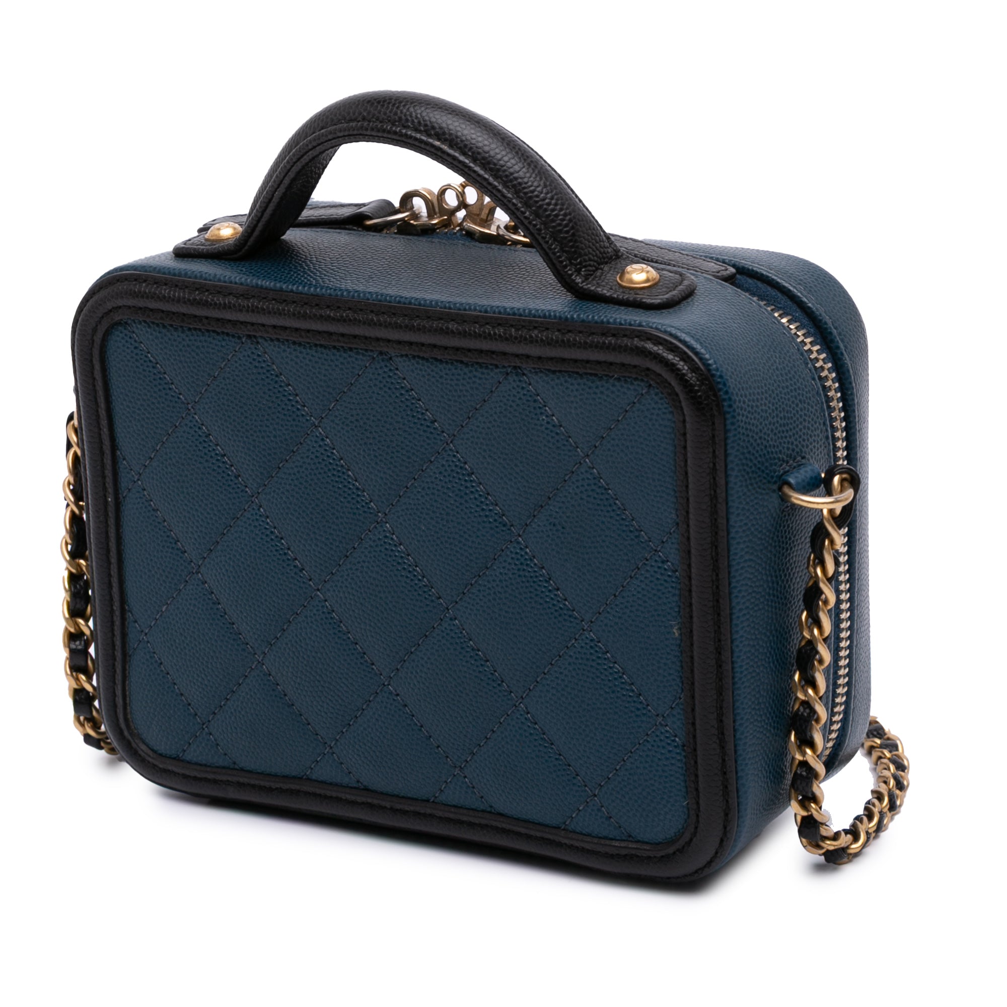 Chanel Small Bicolor Caviar CC Filigree Vanity Case - image 2