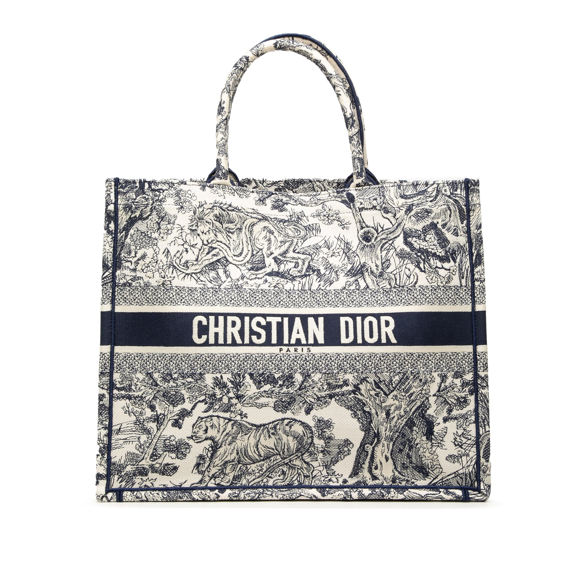 Dior Large Canvas Embroidered Dioriviera Toile De Jouy Book Tote - image 1