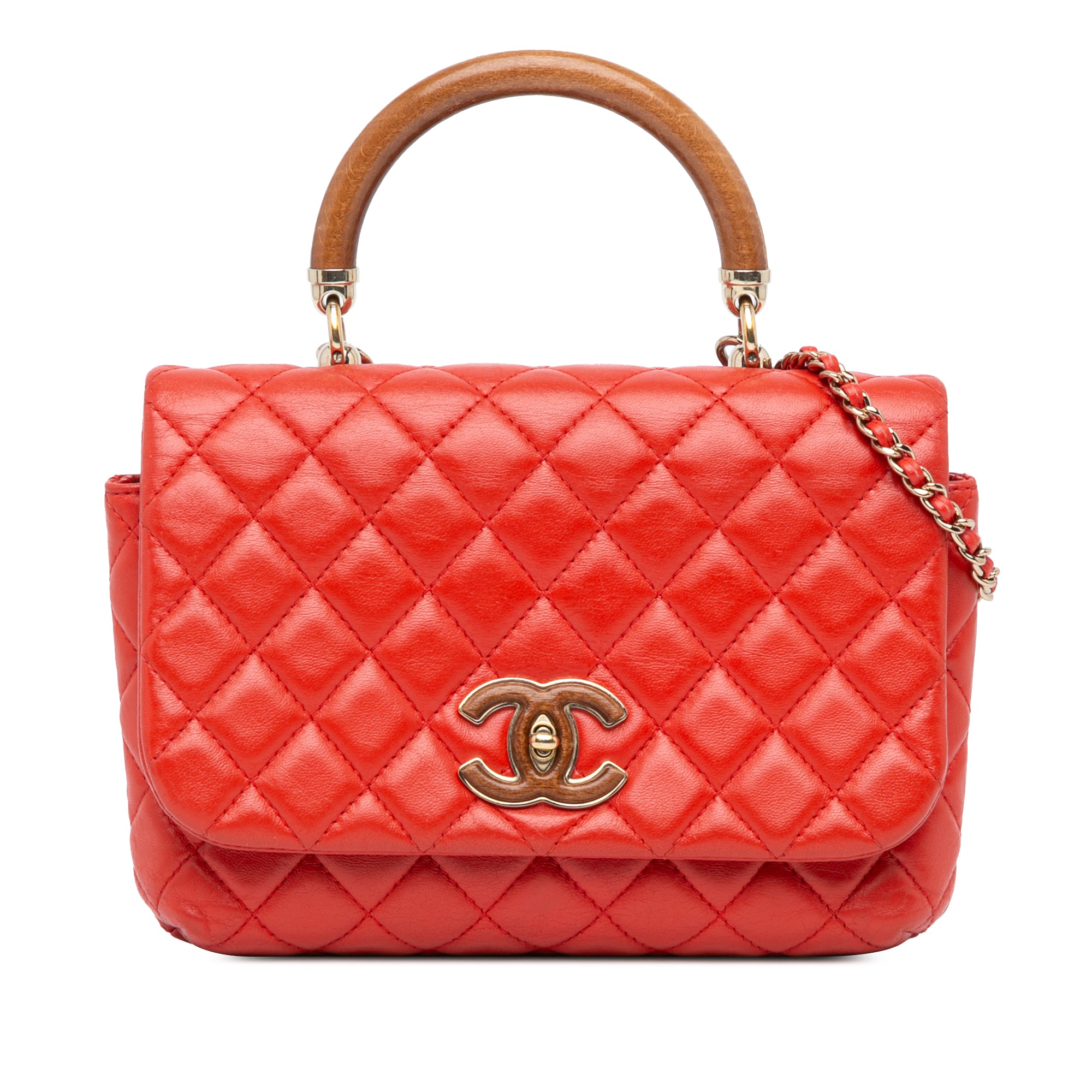 Chanel Quilted Lambskin Knock on Wood Satchel - image 1
