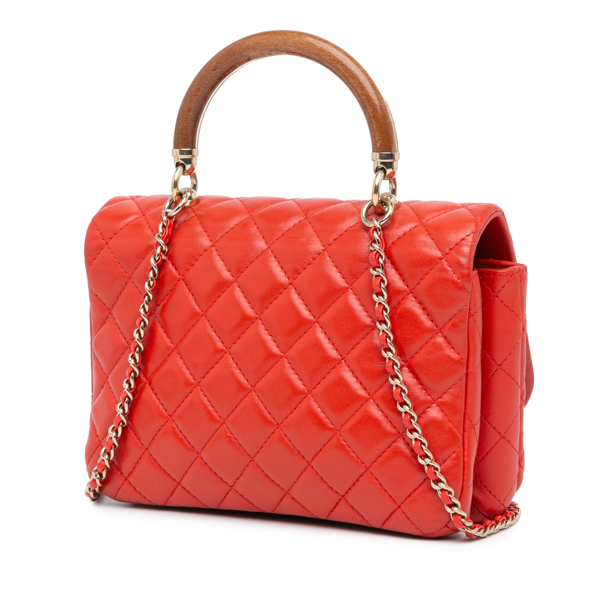 Chanel Quilted Lambskin Knock on Wood Satchel - image 2