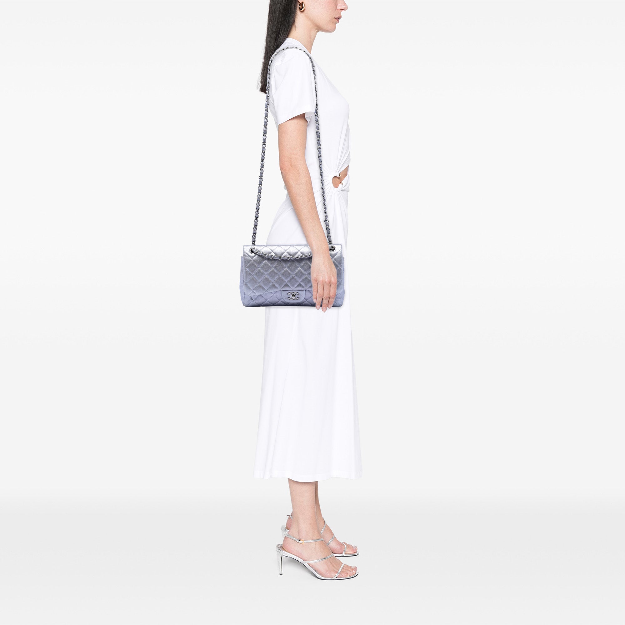 Chanel Jumbo Classic Metallic Lambskin Double Flap - image 7