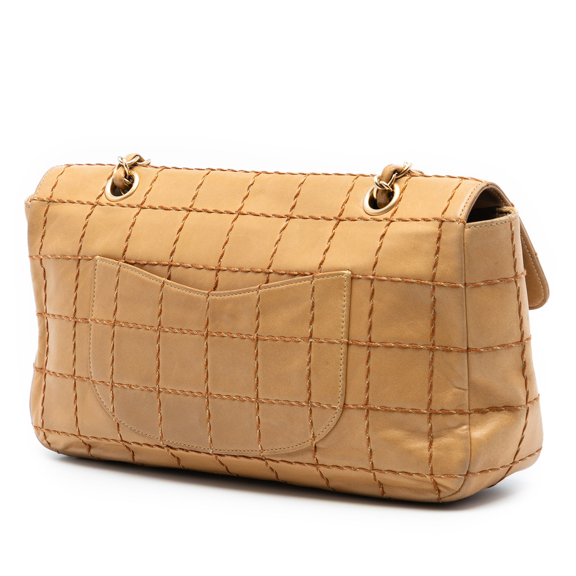 Chanel Chocolate Bar Lambskin Wild Stitch Chain Flap - image 2