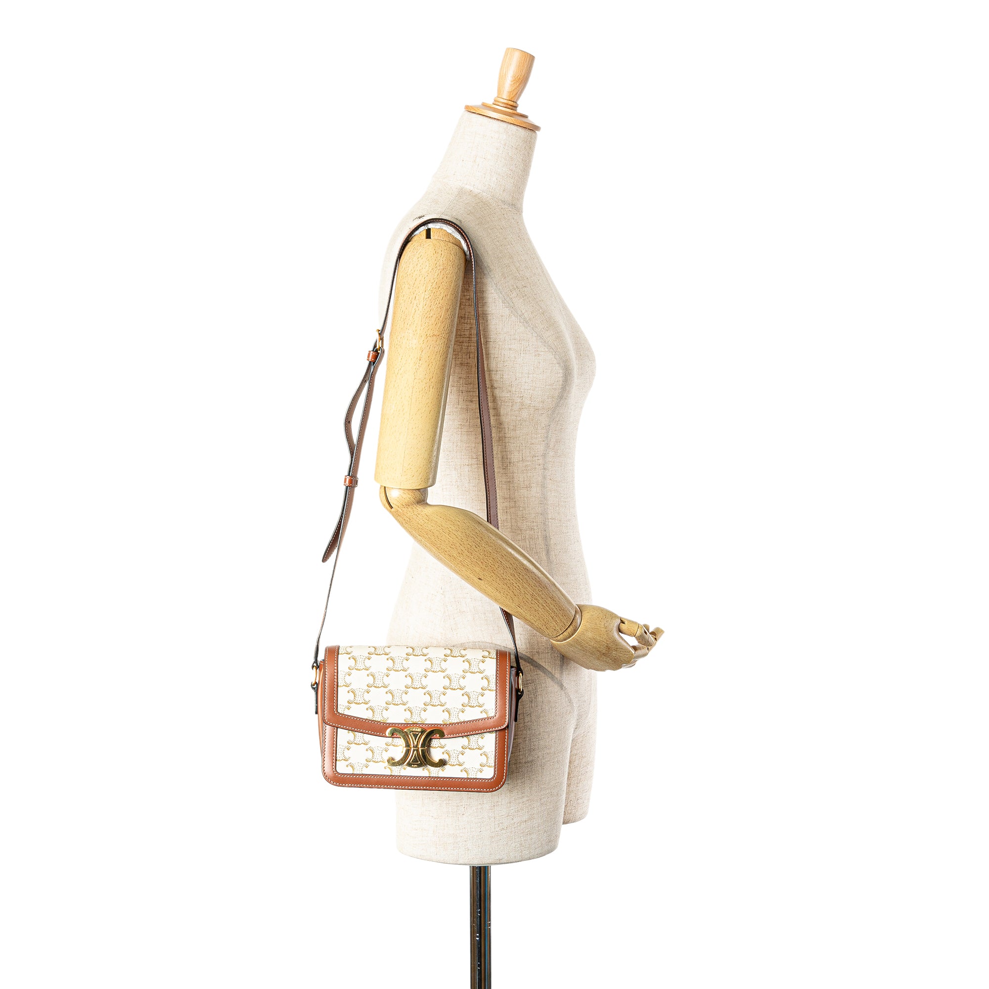 Celine Teen Triomphe Coated Canvas and Calfskin Triomphe Crossbody - image 9