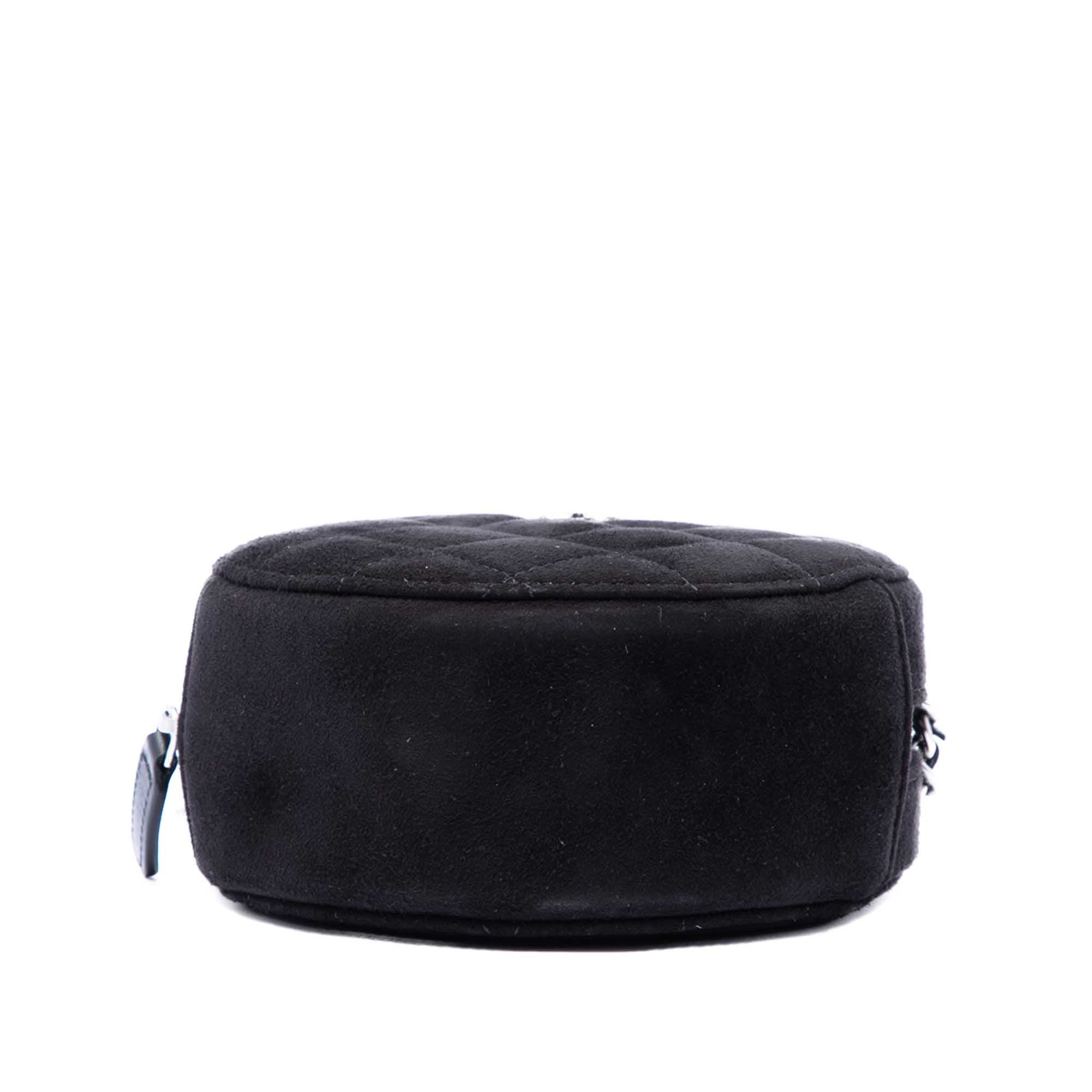 Chanel Quilted Suede Cocostellar Round Clutch with Chain - image 3