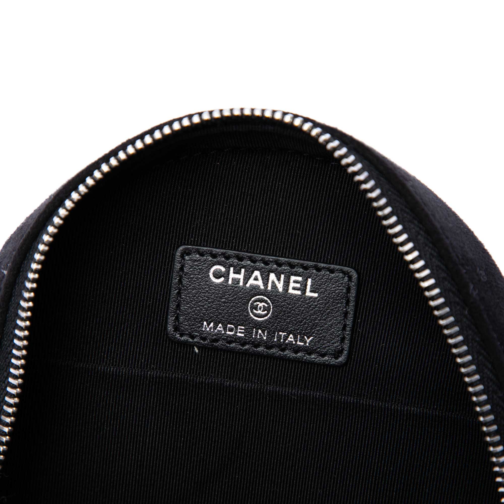 Chanel Quilted Suede Cocostellar Round Clutch with Chain - image 5