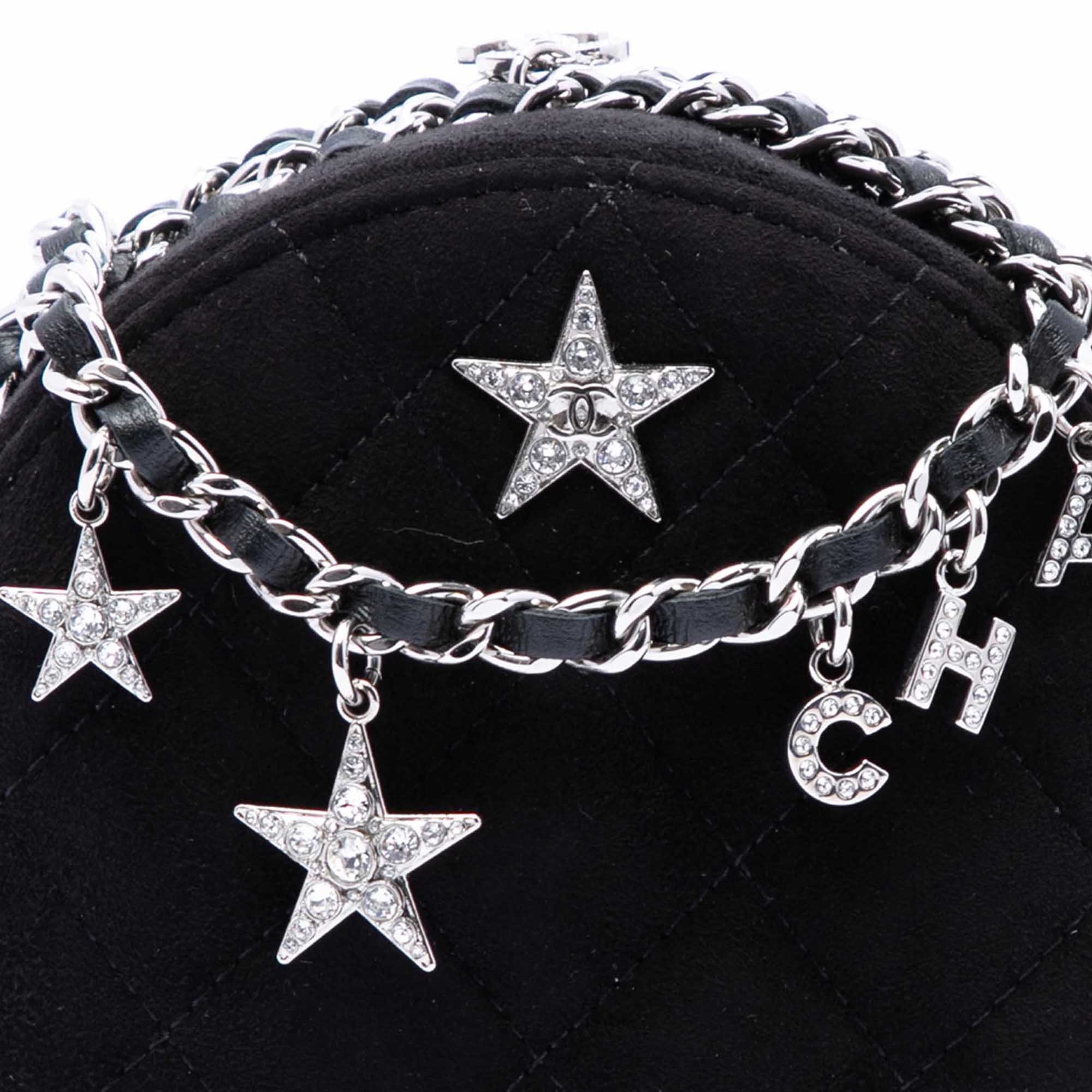Chanel Quilted Suede Cocostellar Round Clutch with Chain - image 6