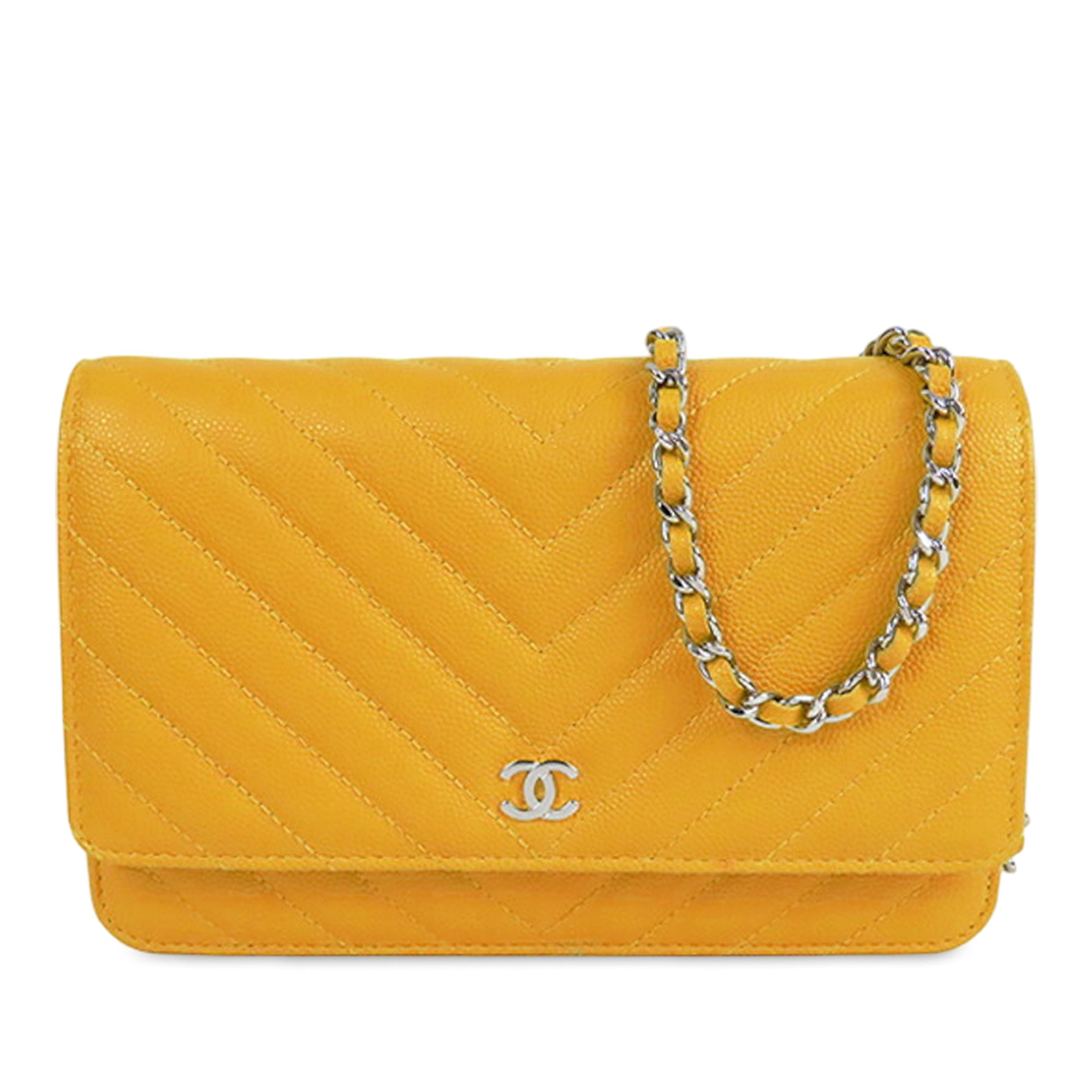 Chanel CC Chevron Caviar Wallet On Chain - image 1
