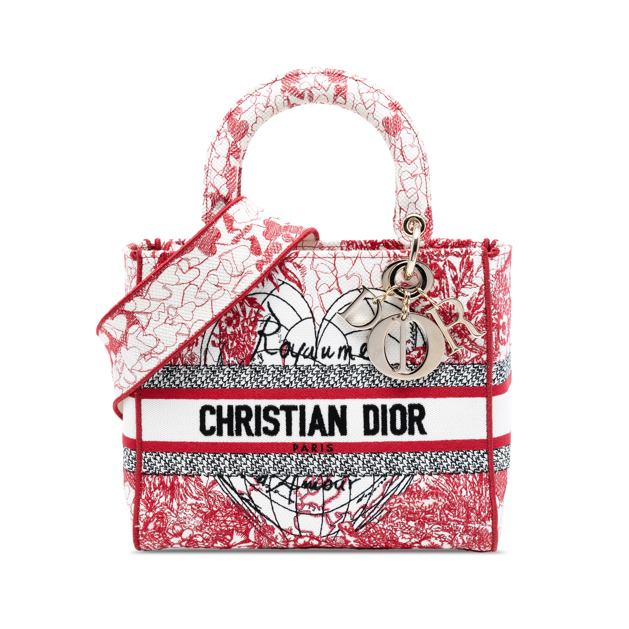 Dior DiorAmour Medium Embroidered Canvas Royale Lady D Lite - image 1