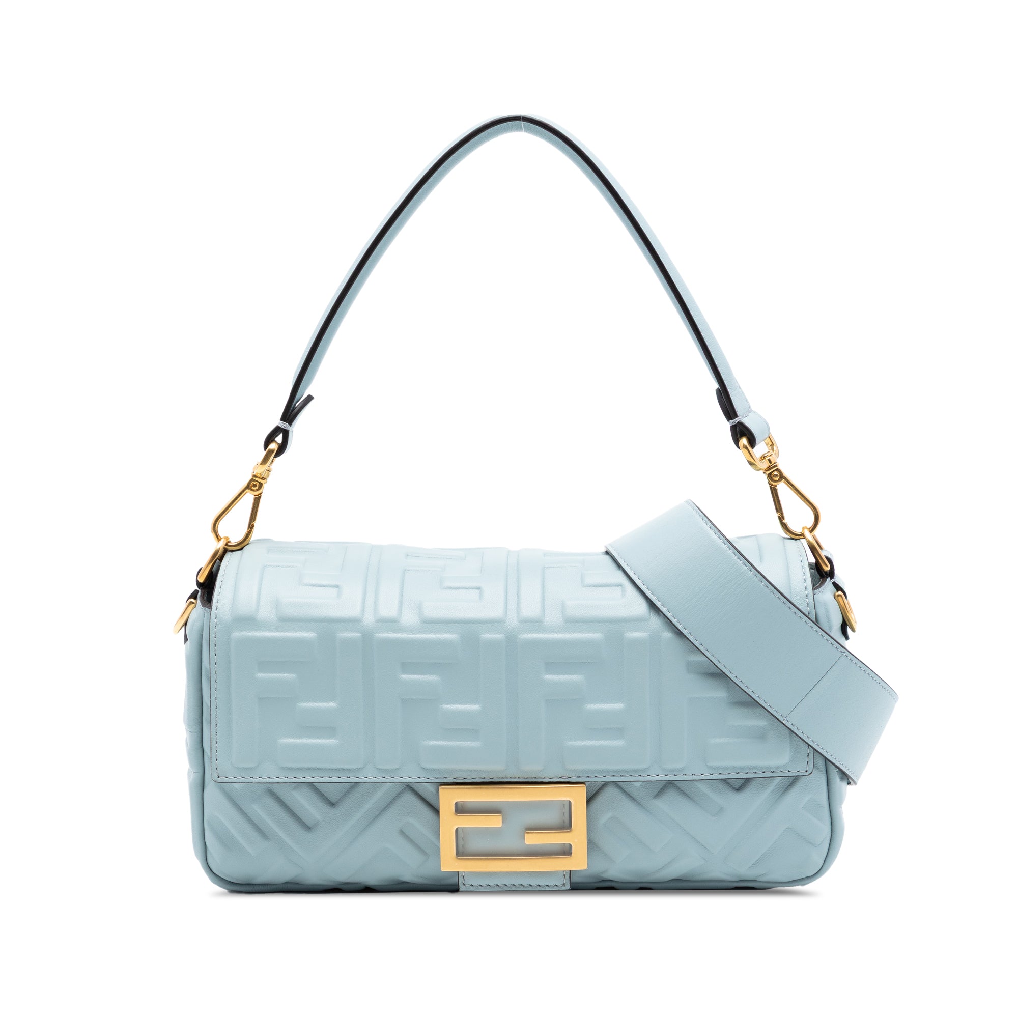 Fendi Zucca Embossed Leather Baguette Satchel - image 1