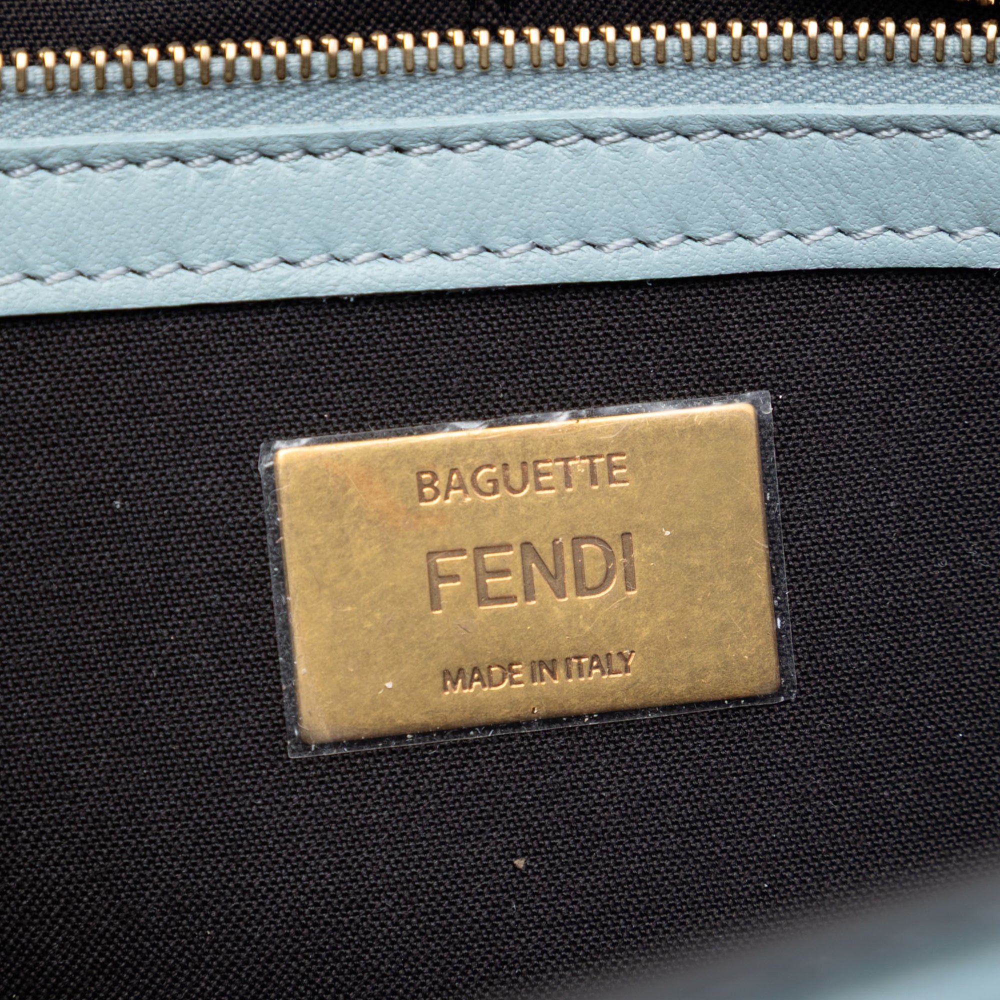 Fendi Zucca Embossed Leather Baguette Satchel - image 5