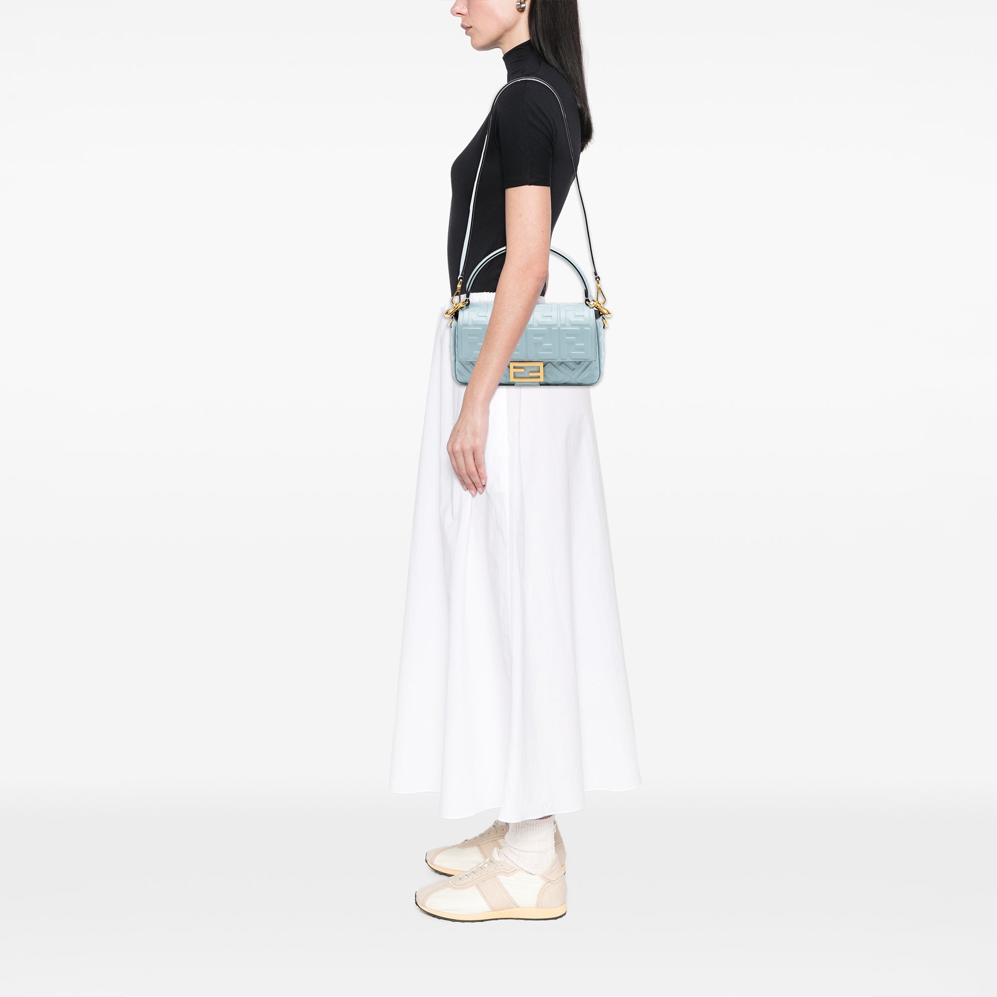 Fendi Zucca Embossed Leather Baguette Satchel - image 6